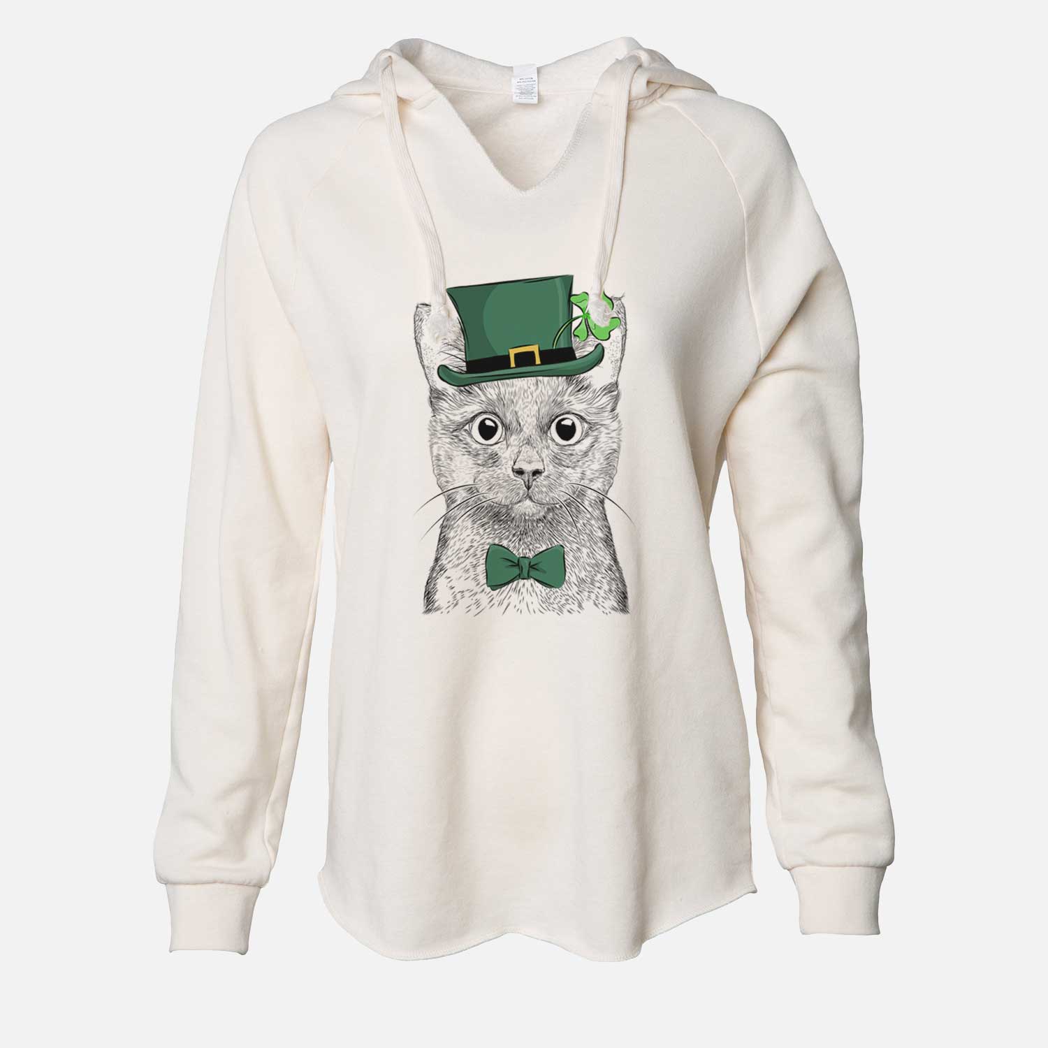 St. Patrick's Shadow the Black Cat - Cali Wave Hooded Sweatshirt - Image 7