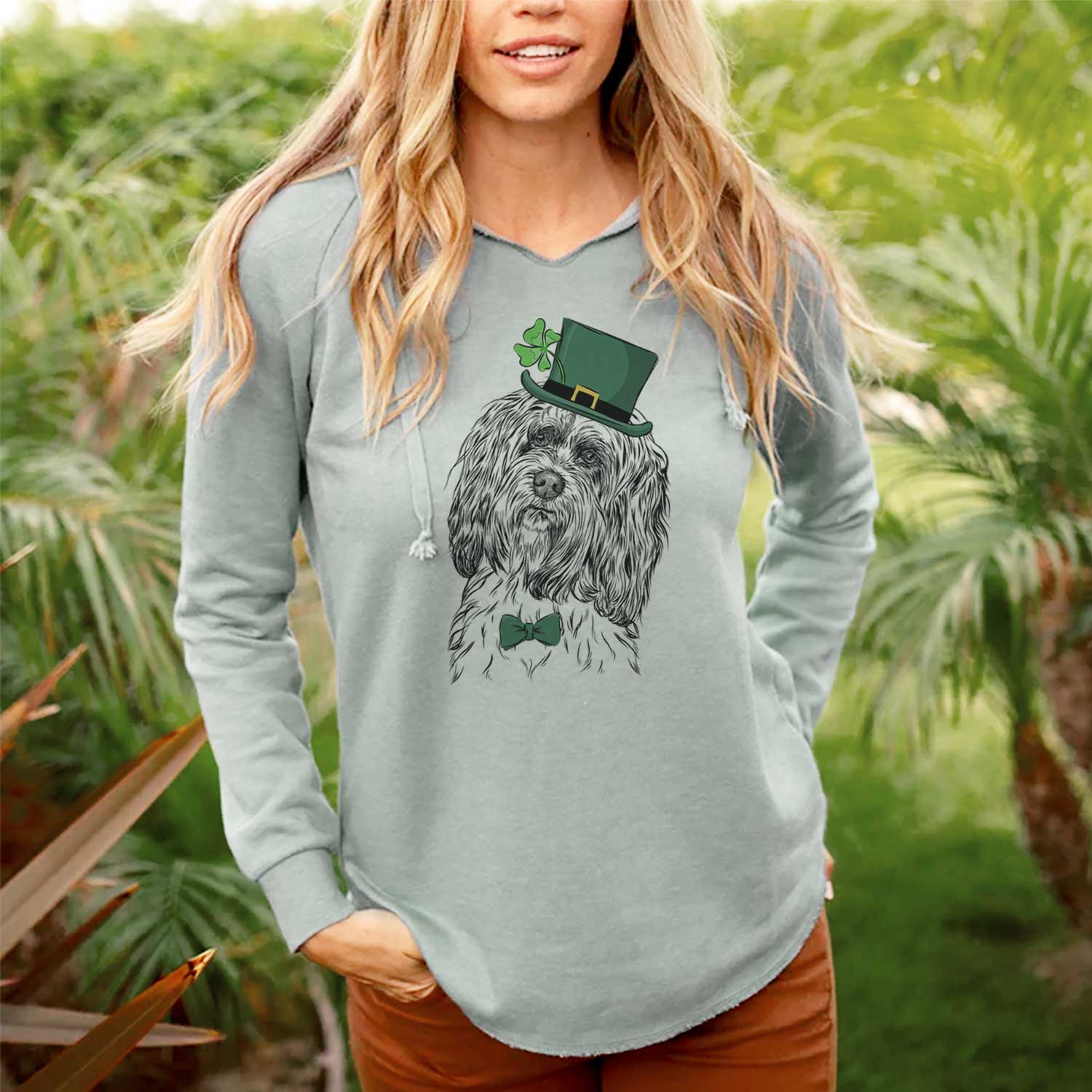 St. Patrick's Shenpa the Tibetan Terrier - Cali Wave Hooded Sweatshirt - Image 2