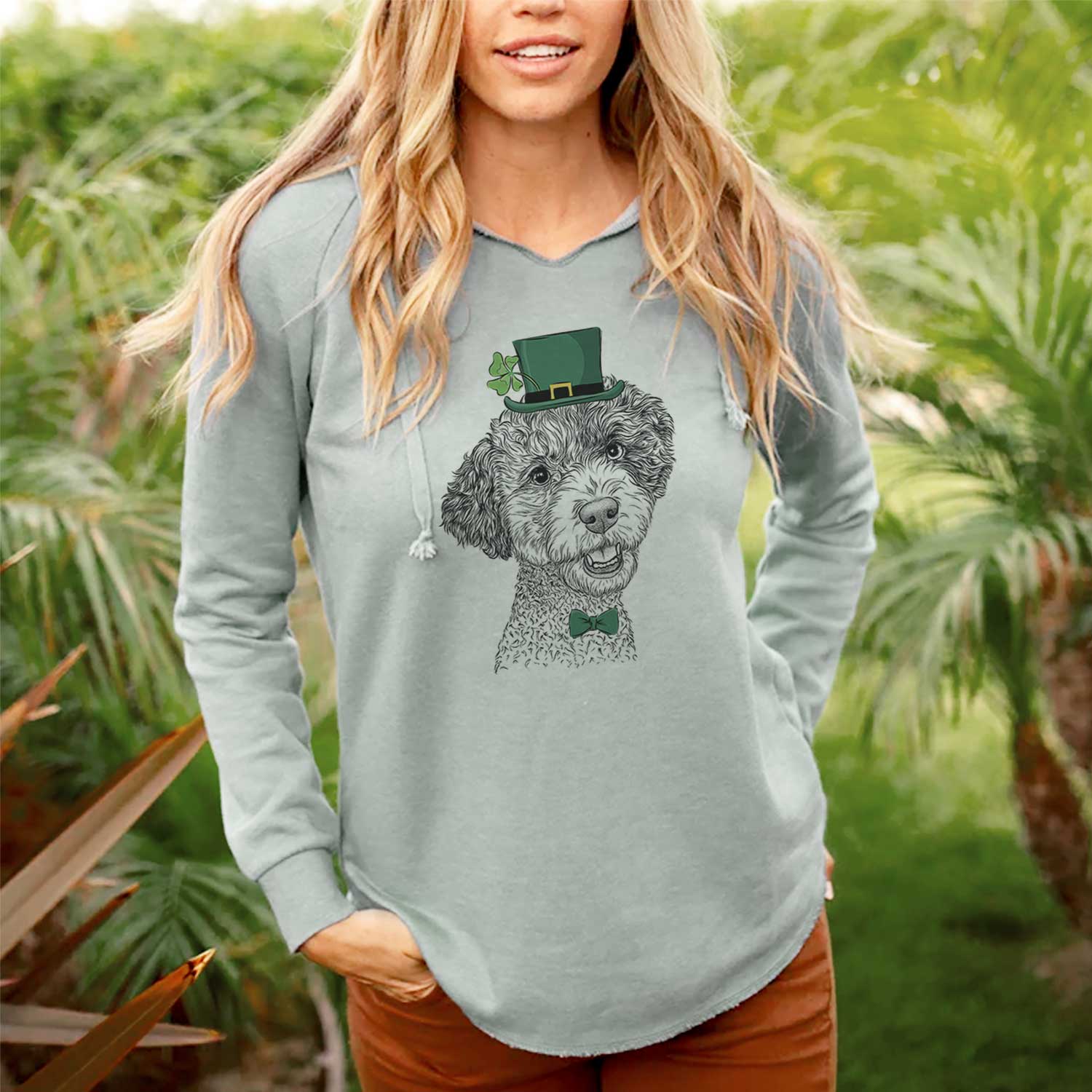 St. Patrick's Skipper the Twoodle - Cali Wave Hooded Sweatshirt - Image 2