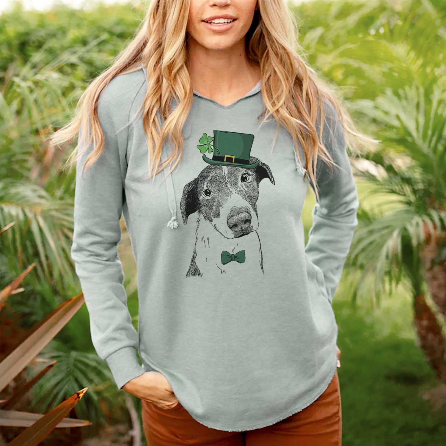 St. Patrick's Sophia the Mixed Breed - Cali Wave Hooded Sweatshirt - Image 2