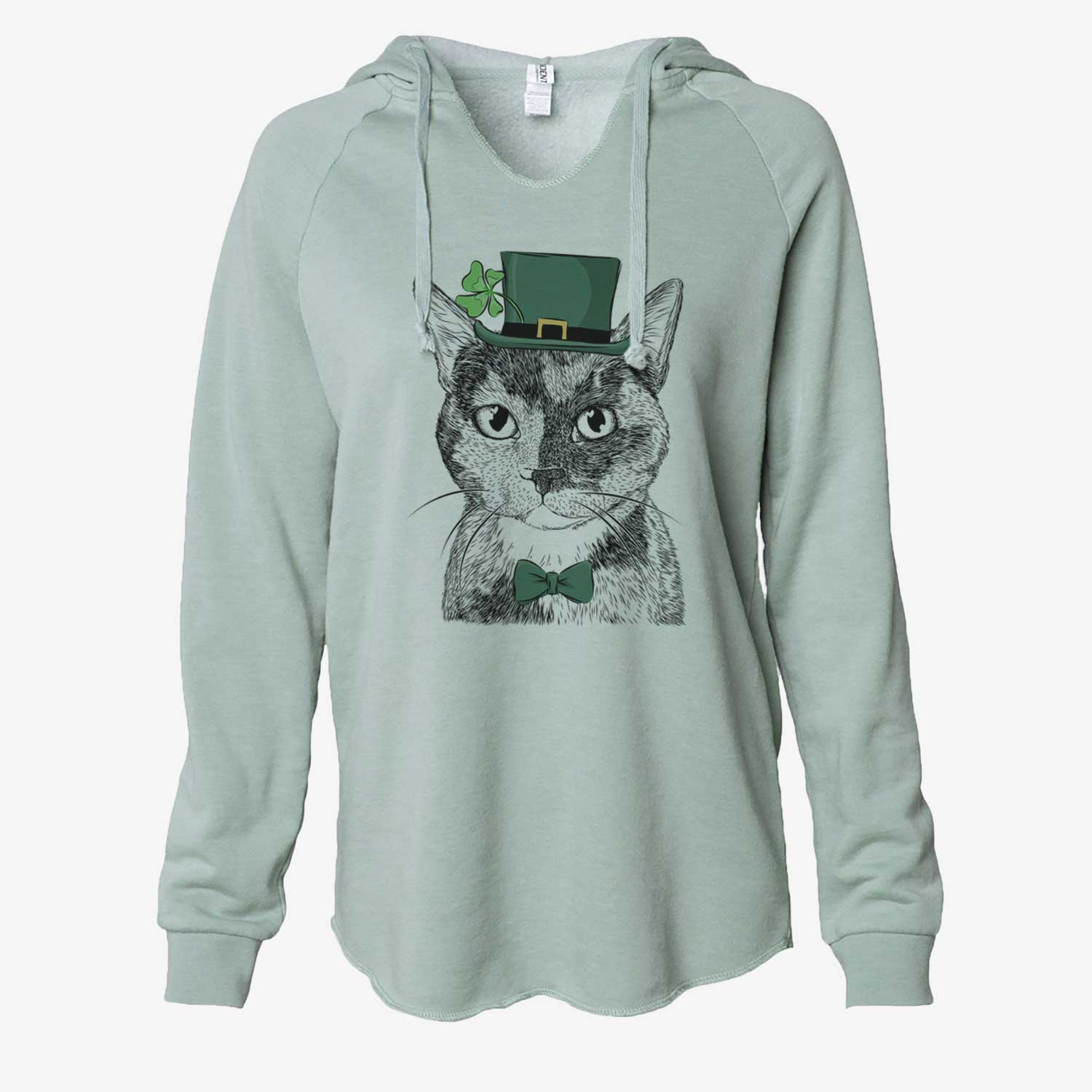 St. Patrick's Spooky Kitty the Tortoiseshell Cat - Cali Wave Hooded Sweatshirt - Image 6