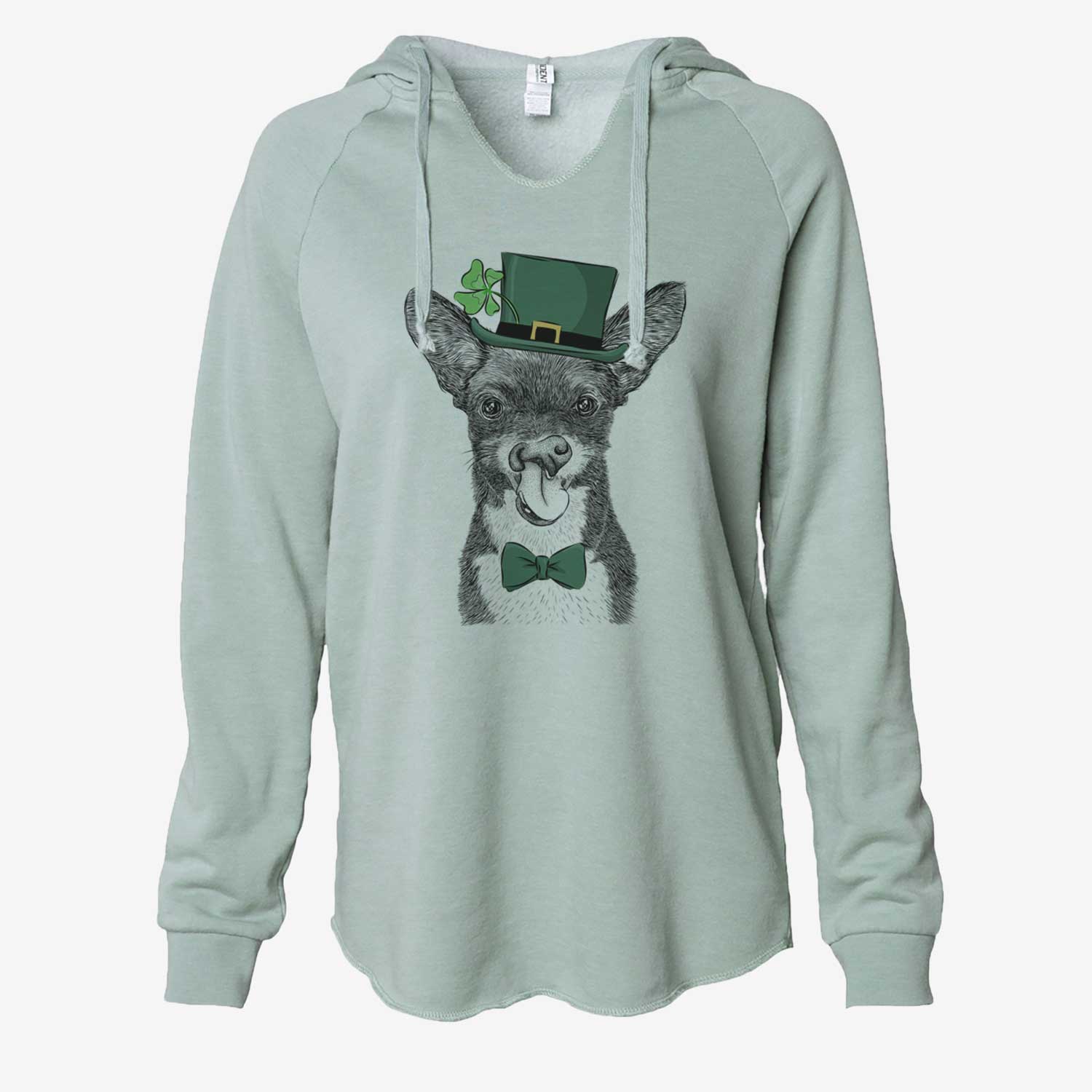 St. Patrick's Sprout the Chihuahua Mix - Cali Wave Hooded Sweatshirt - Image 6