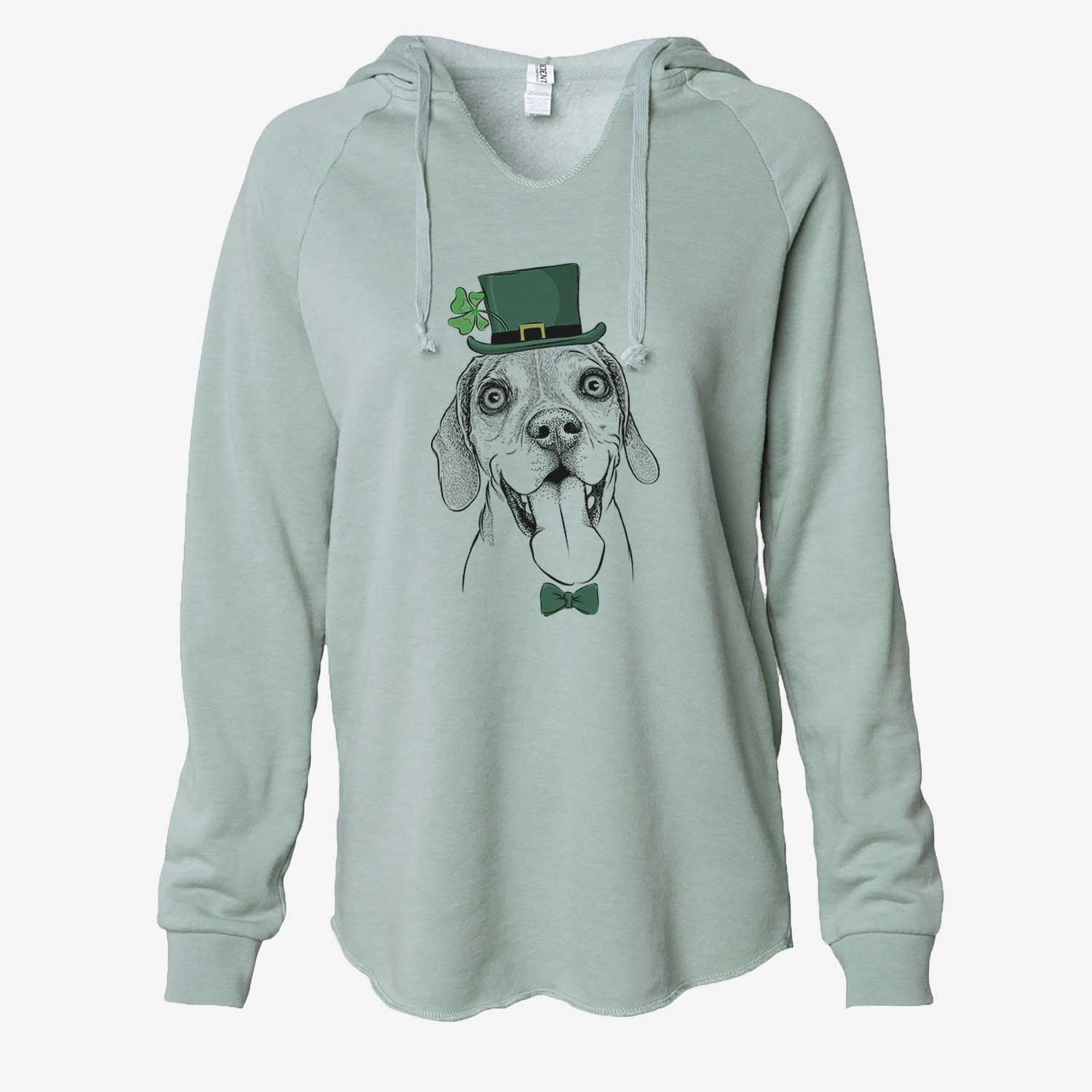 St. Patrick's Sunny the Beagle - Cali Wave Hooded Sweatshirt - Image 6
