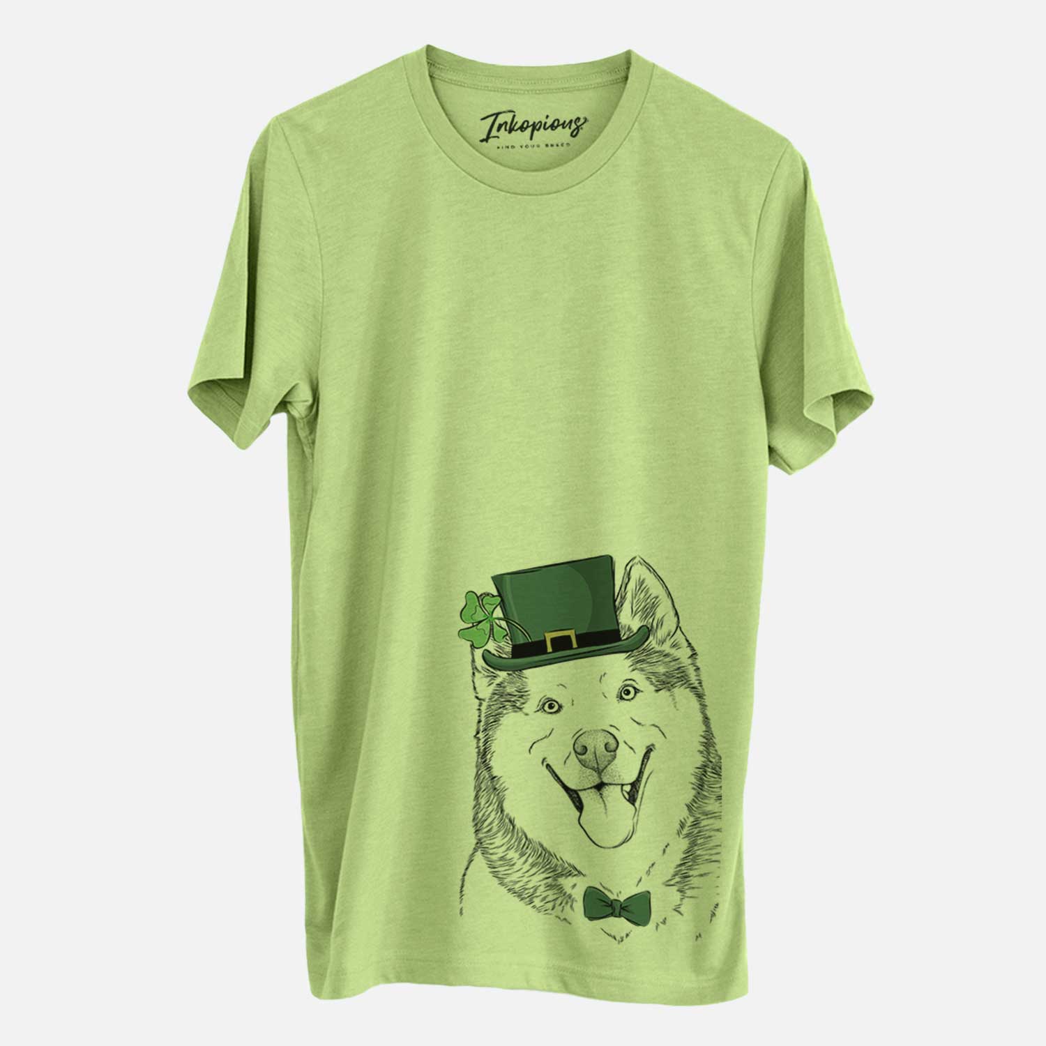 St. Patrick's Teak the Siberian Husky - Unisex Crewneck - Image 3