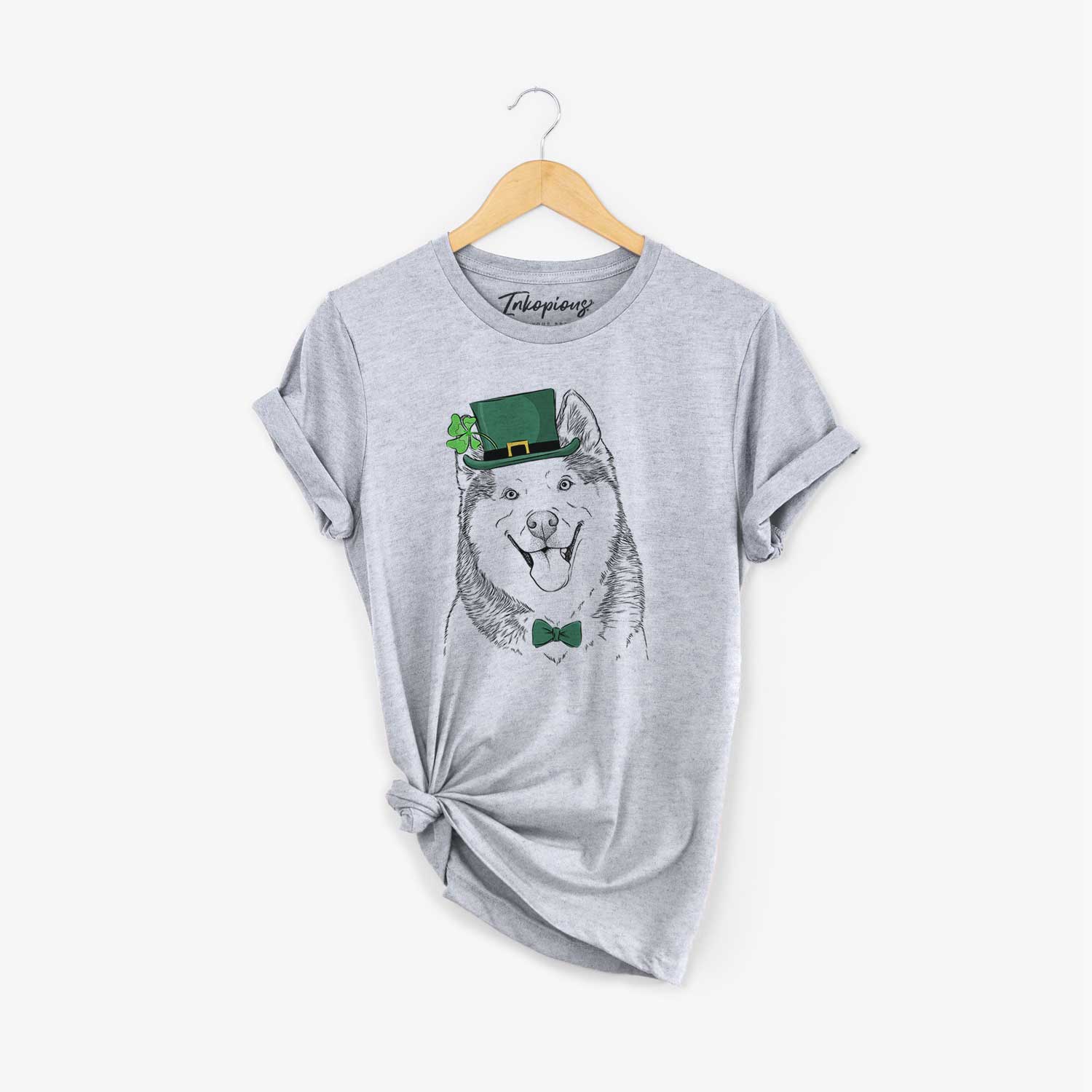 St. Patrick's Teak the Siberian Husky - Unisex Crewneck - Image 5