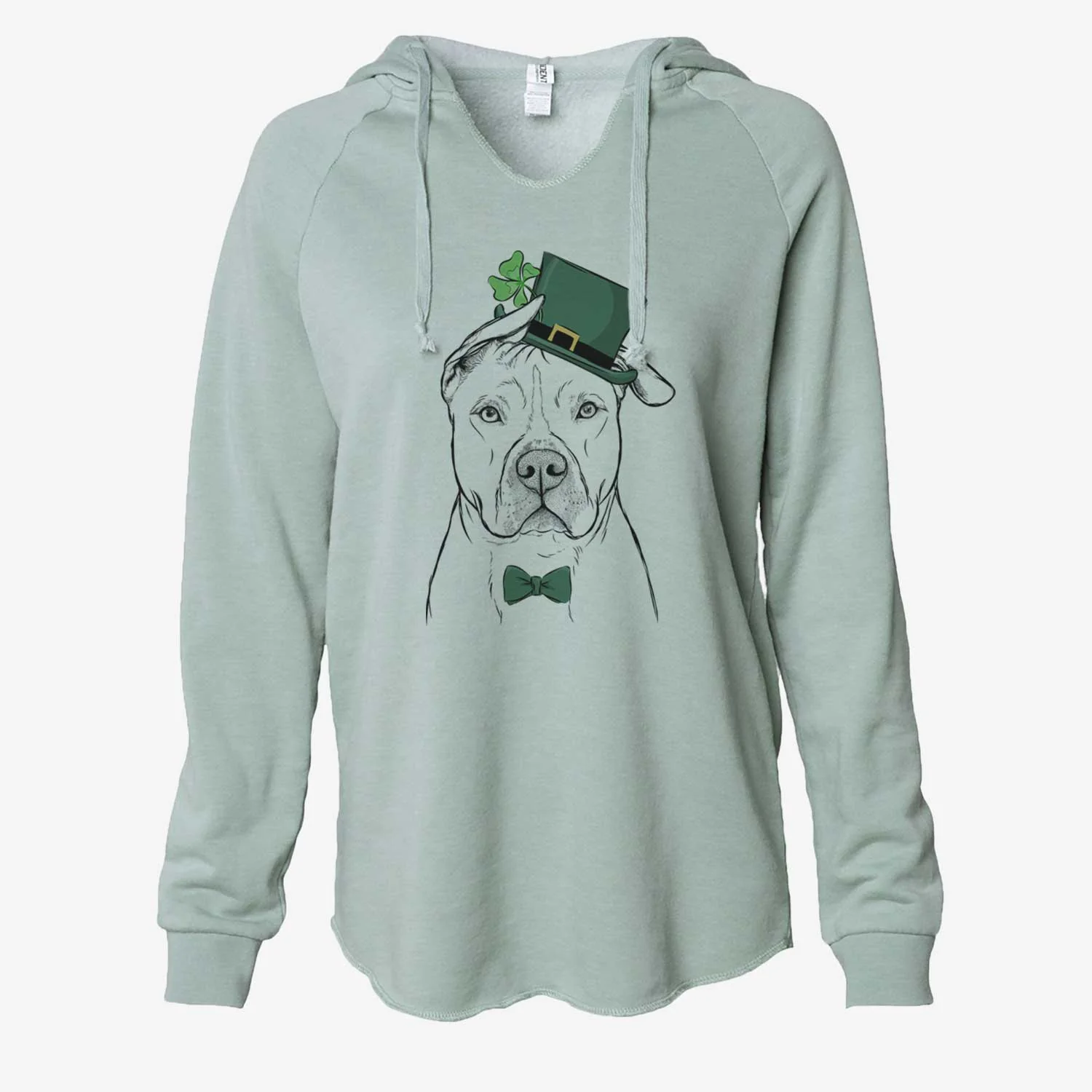 St. Patrick's Teddy Jam the Pitbull - Cali Wave Hooded Sweatshirt - Image 6
