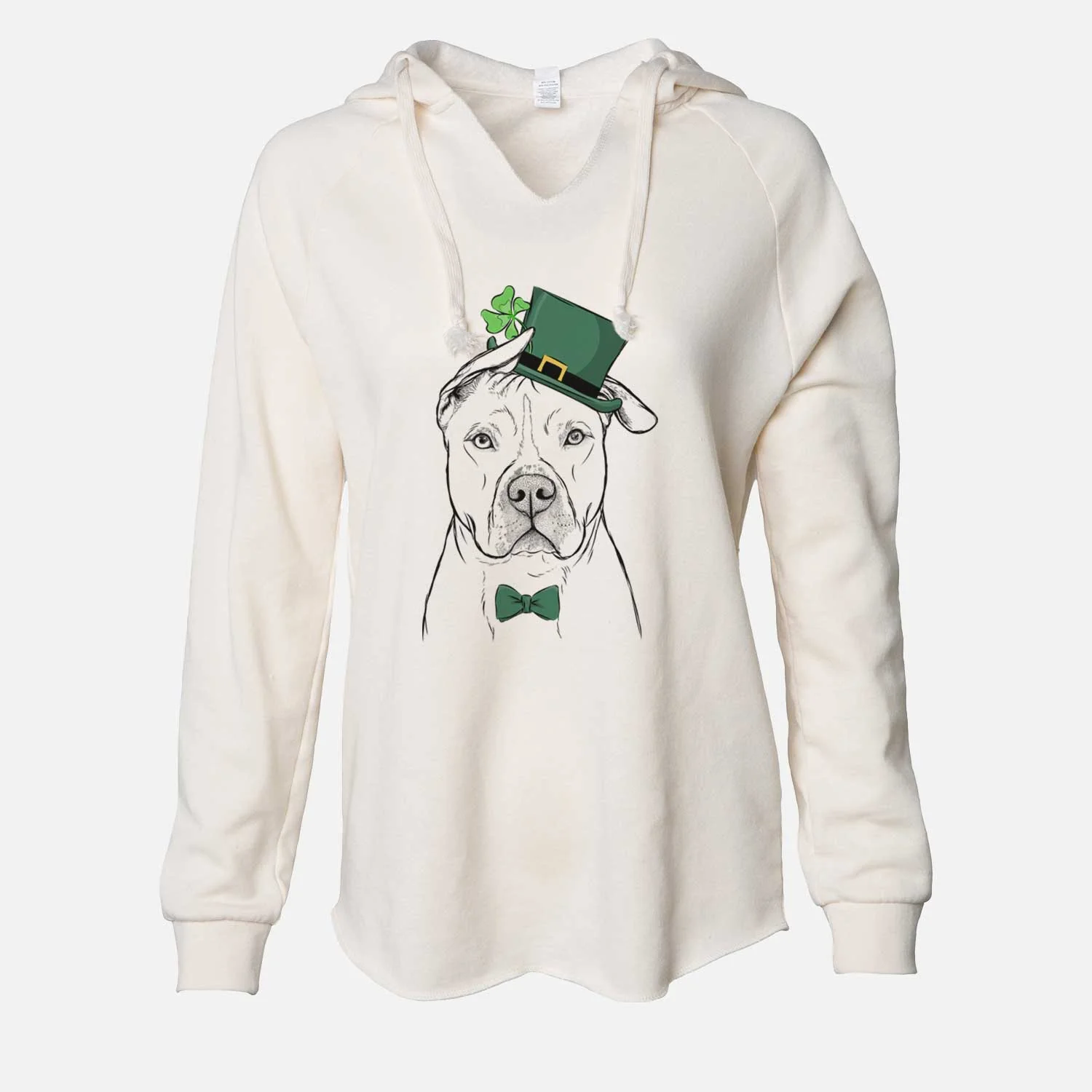 St. Patrick's Teddy Jam the Pitbull - Cali Wave Hooded Sweatshirt - Image 7