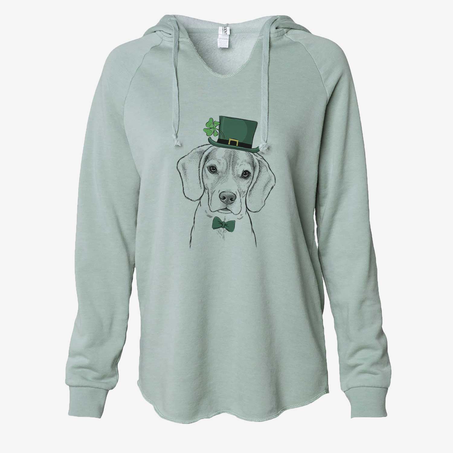 St. Patrick's Thea the Beagle - Cali Wave Hooded Sweatshirt - Image 6