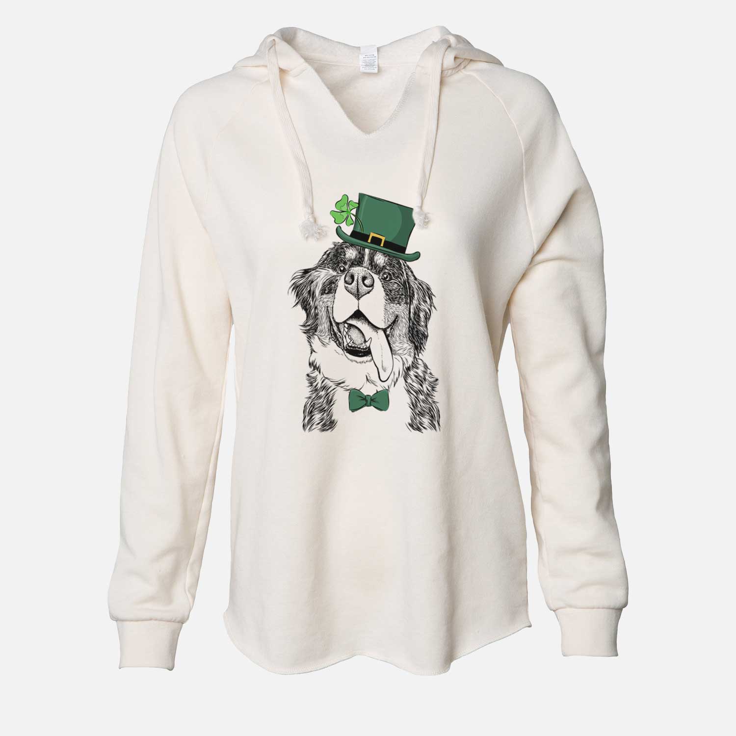 St. Patrick's Theo the Bernese Mountain Dog - Cali Wave Hooded Sweatshirt - Image 7