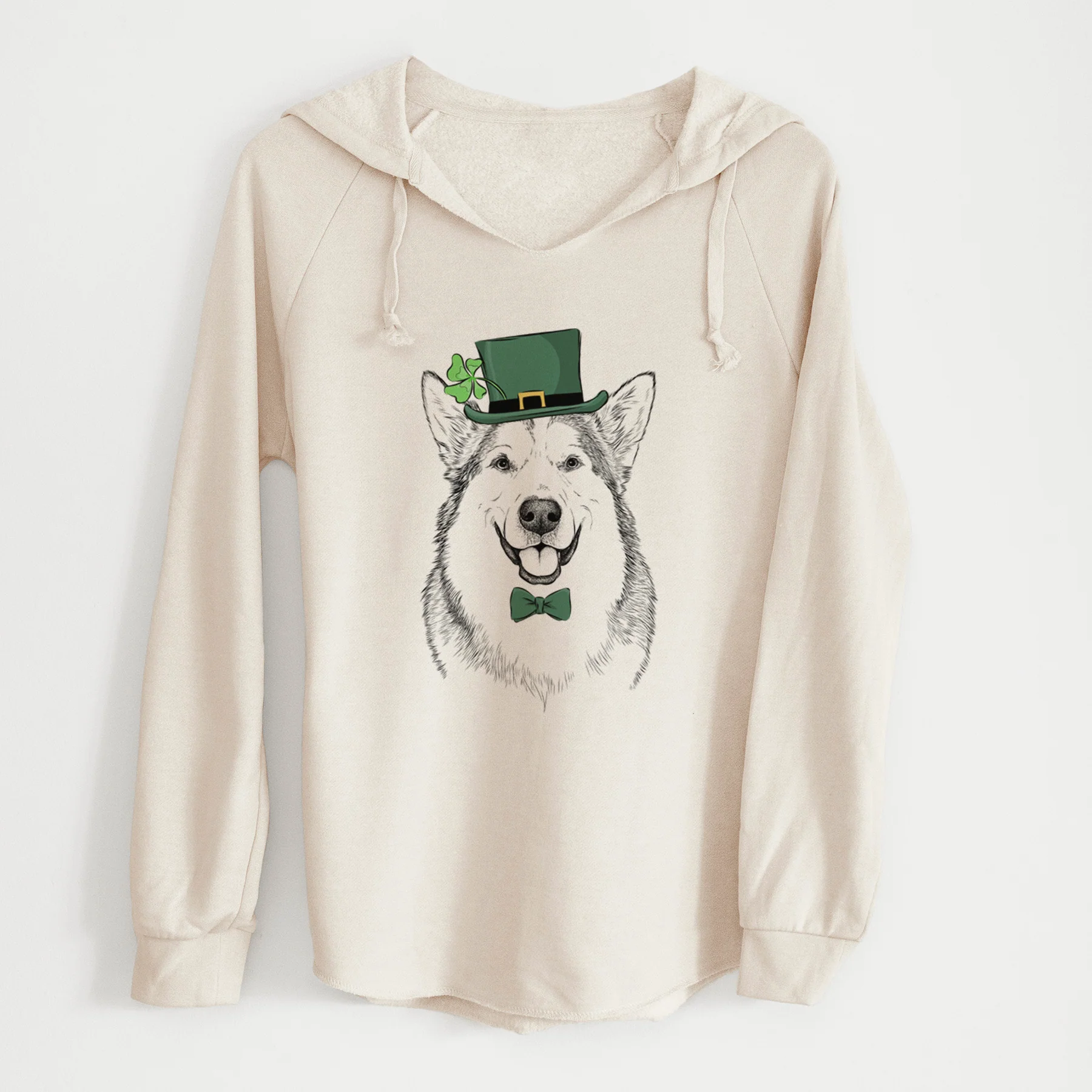 St. Patrick's Vader the Alaskan Malamute - Cali Wave Hooded Sweatshirt - Image 7