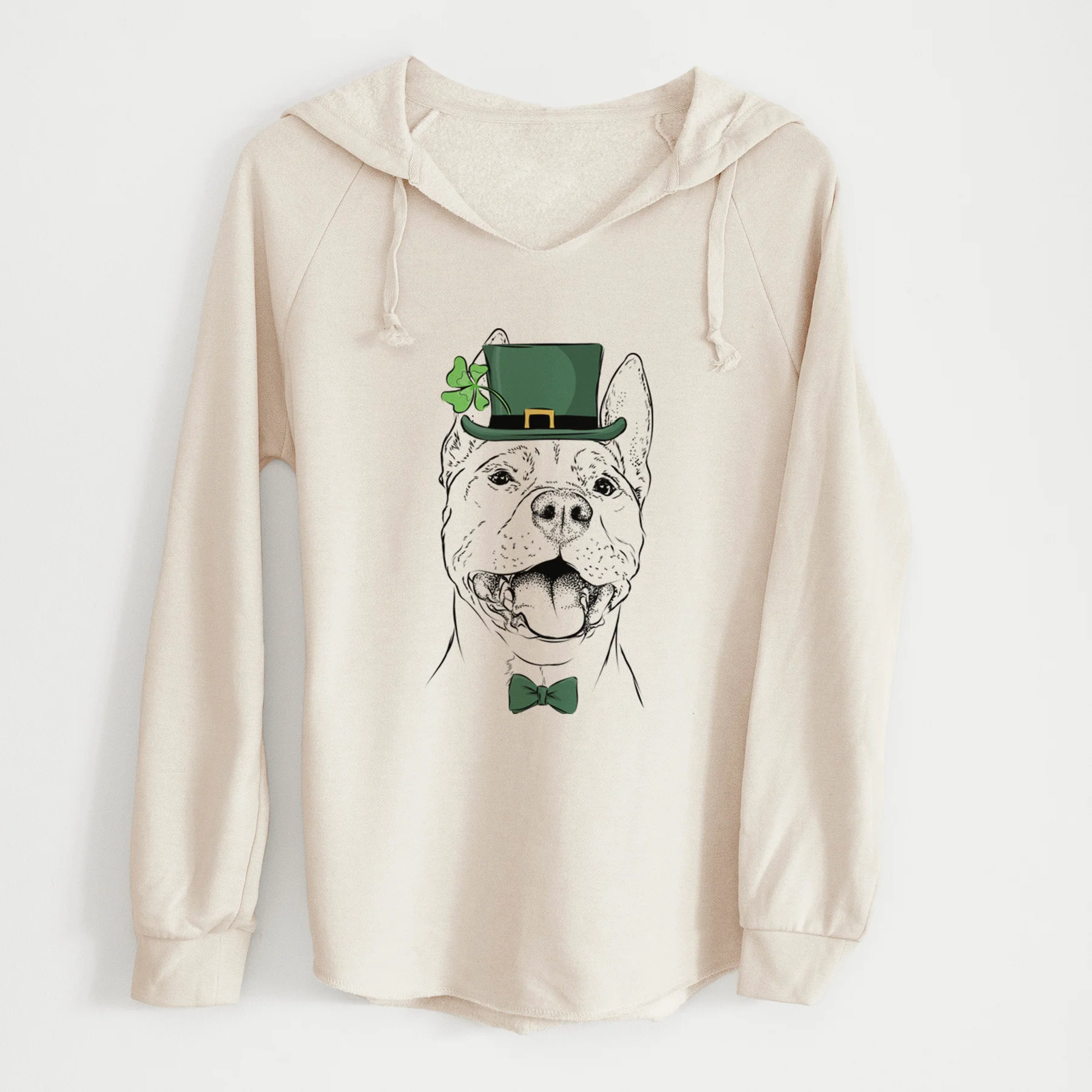 St. Patrick's Wally the Pitbull - Cali Wave Hooded Sweatshirt - Image 7