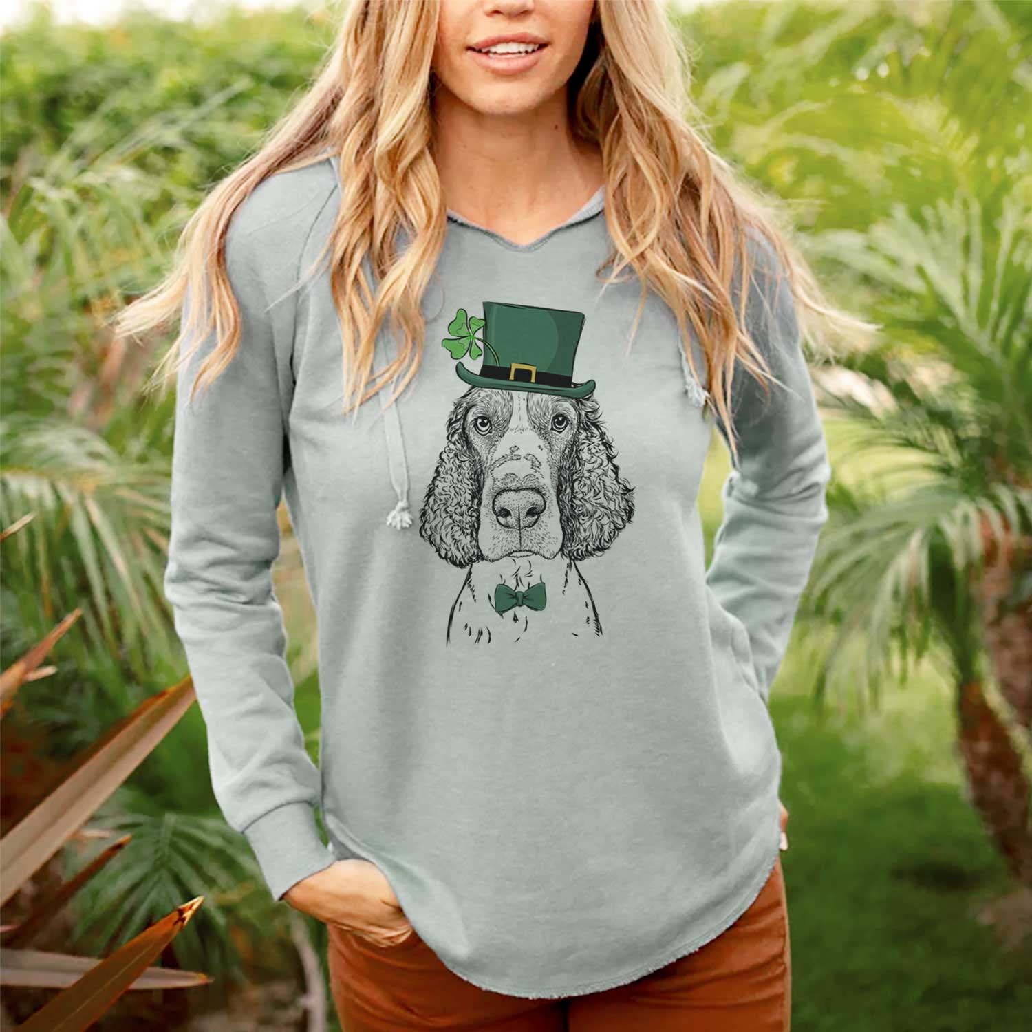 St. Patrick's Wilbur the English Springer Spaniel - Cali Wave Hooded Sweatshirt - Image 2