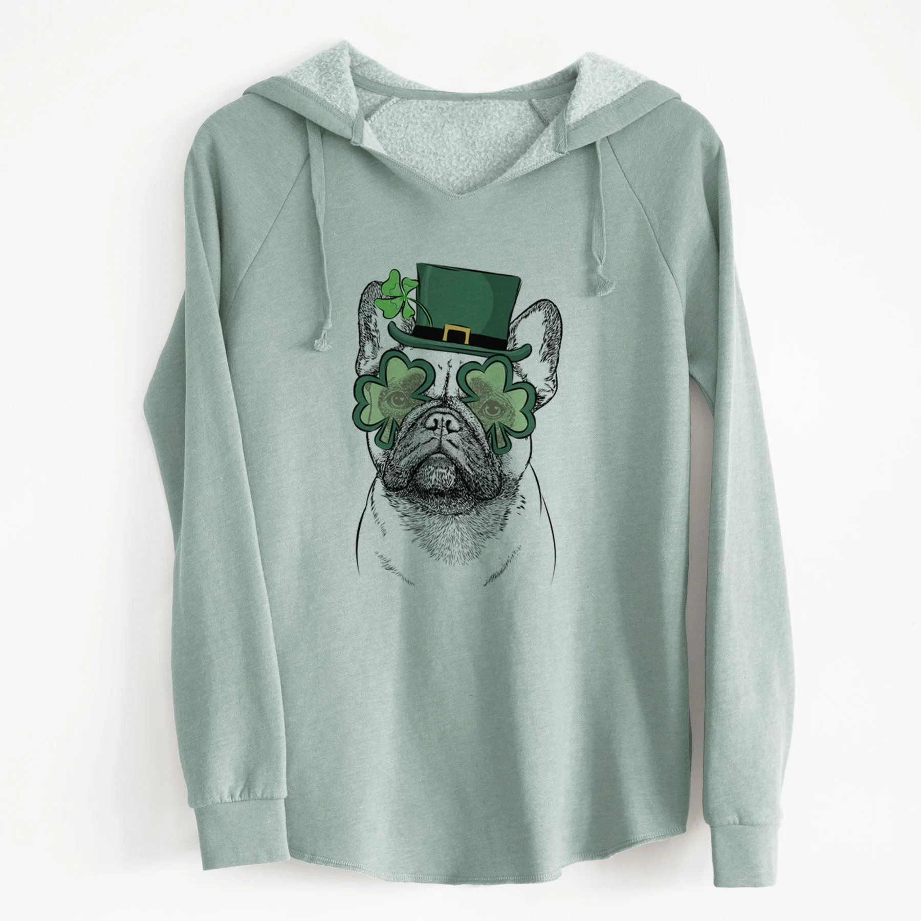 St. Patrick's Glasses Kingsleigh the French Bulldog- Cali Wave Hooded Sweatshirt