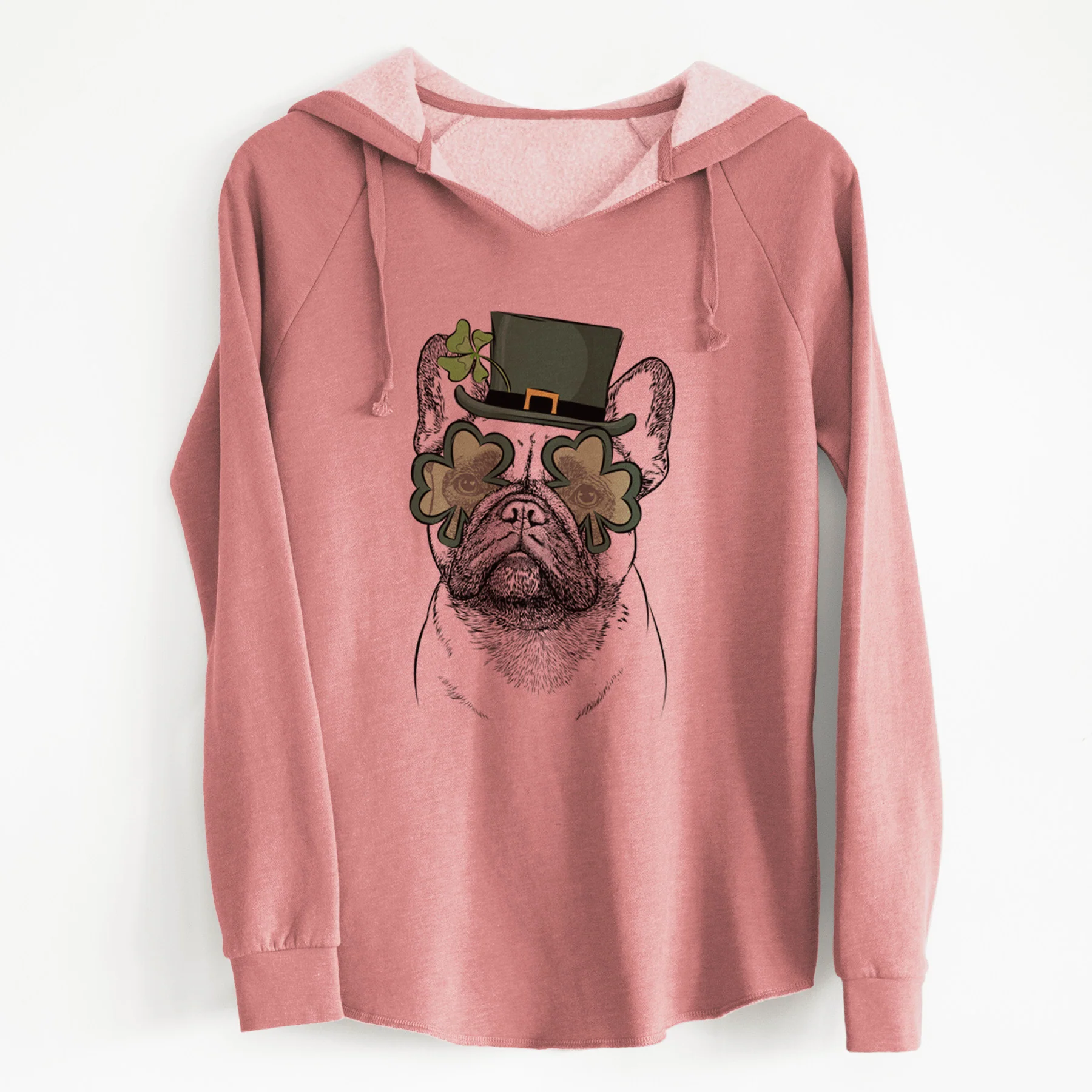St. Patrick's Glasses Kingsleigh the French Bulldog- Cali Wave Hooded Sweatshirt - Image 6