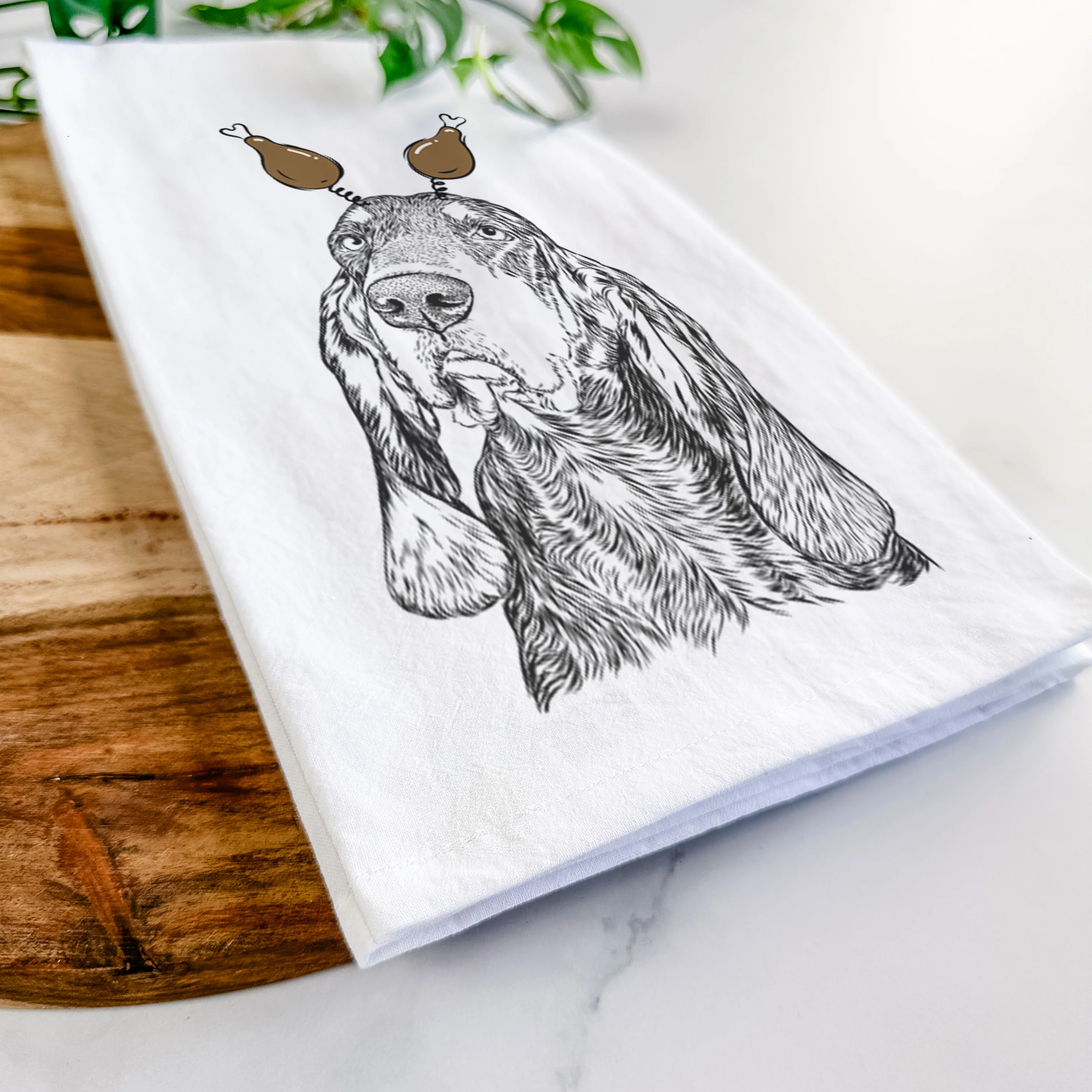 Stu the Black and Tan Coonhound Tea Towel - Image 11