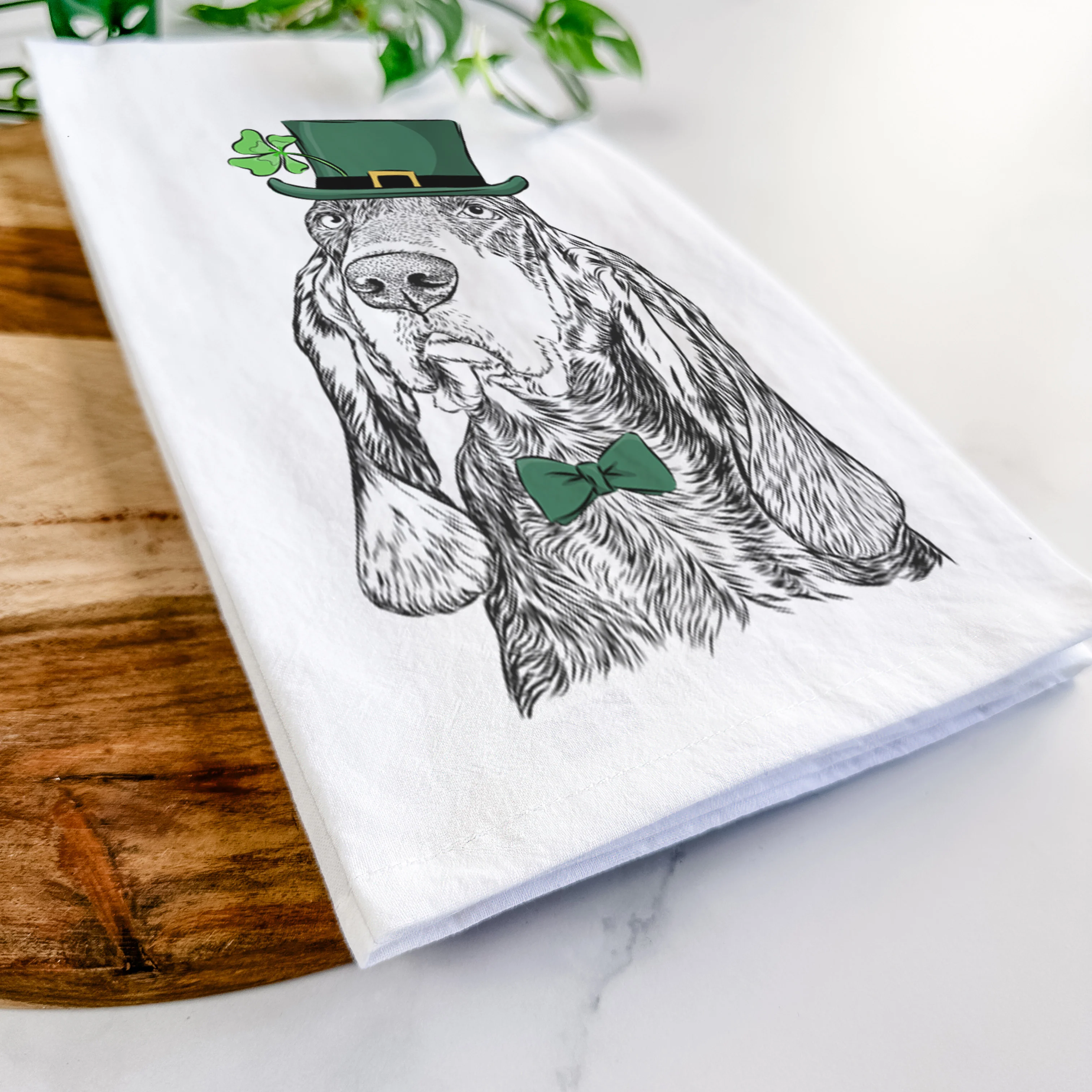 Stu the Black and Tan Coonhound Tea Towel - Image 13