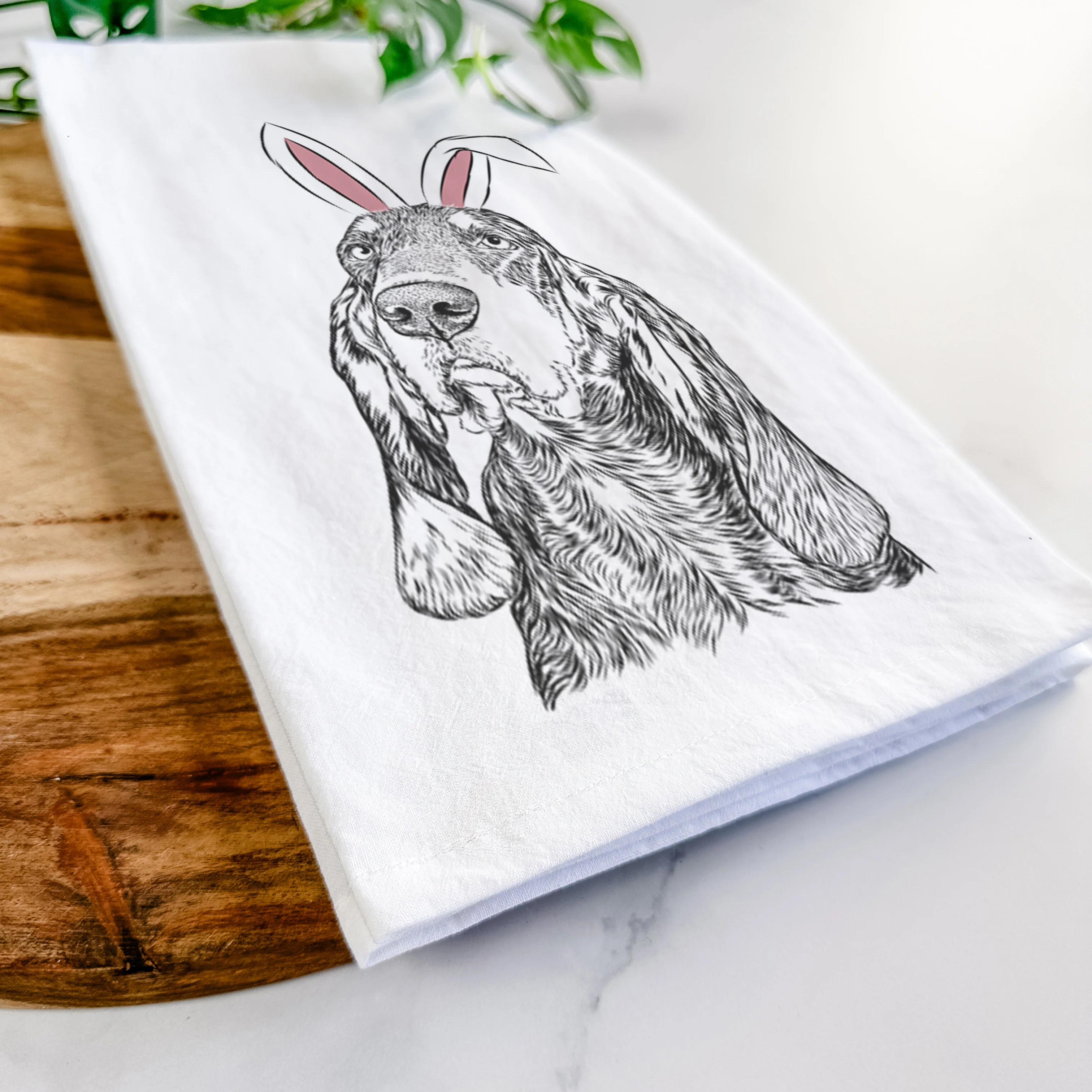 Stu the Black and Tan Coonhound Tea Towel - Image 14