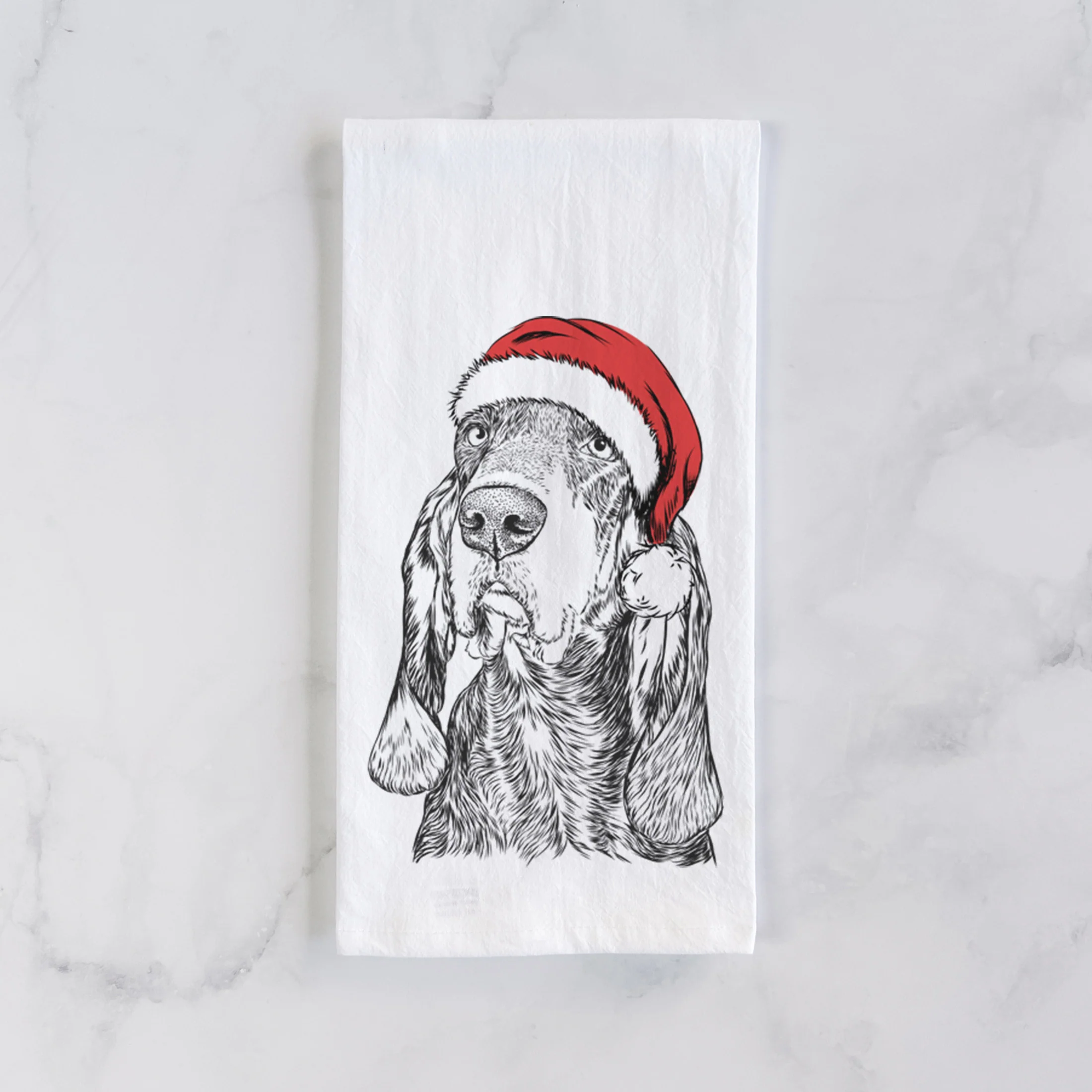 Stu the Black and Tan Coonhound Tea Towel - Image 2