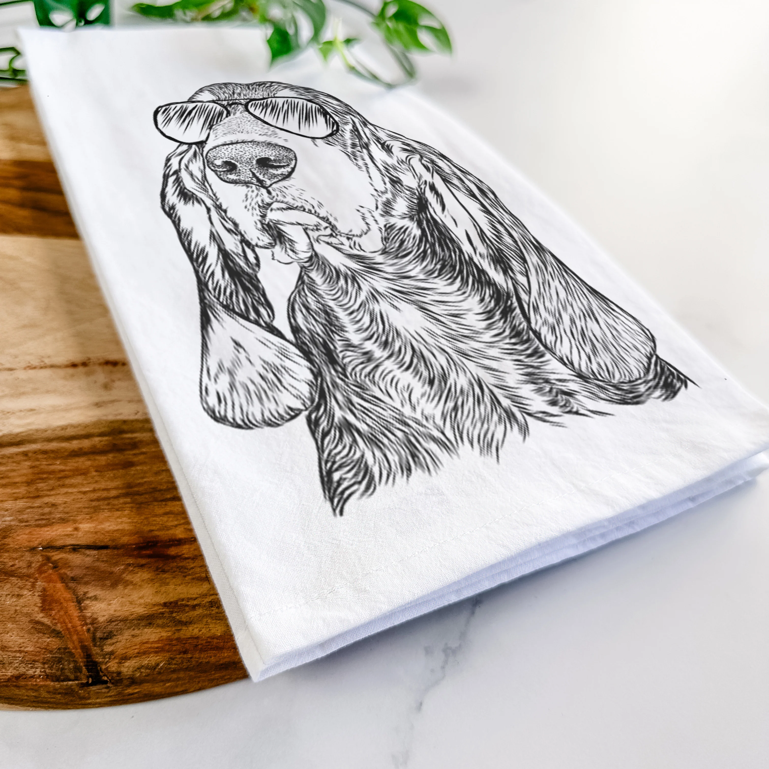 Stu the Black and Tan Coonhound Tea Towel - Image 6