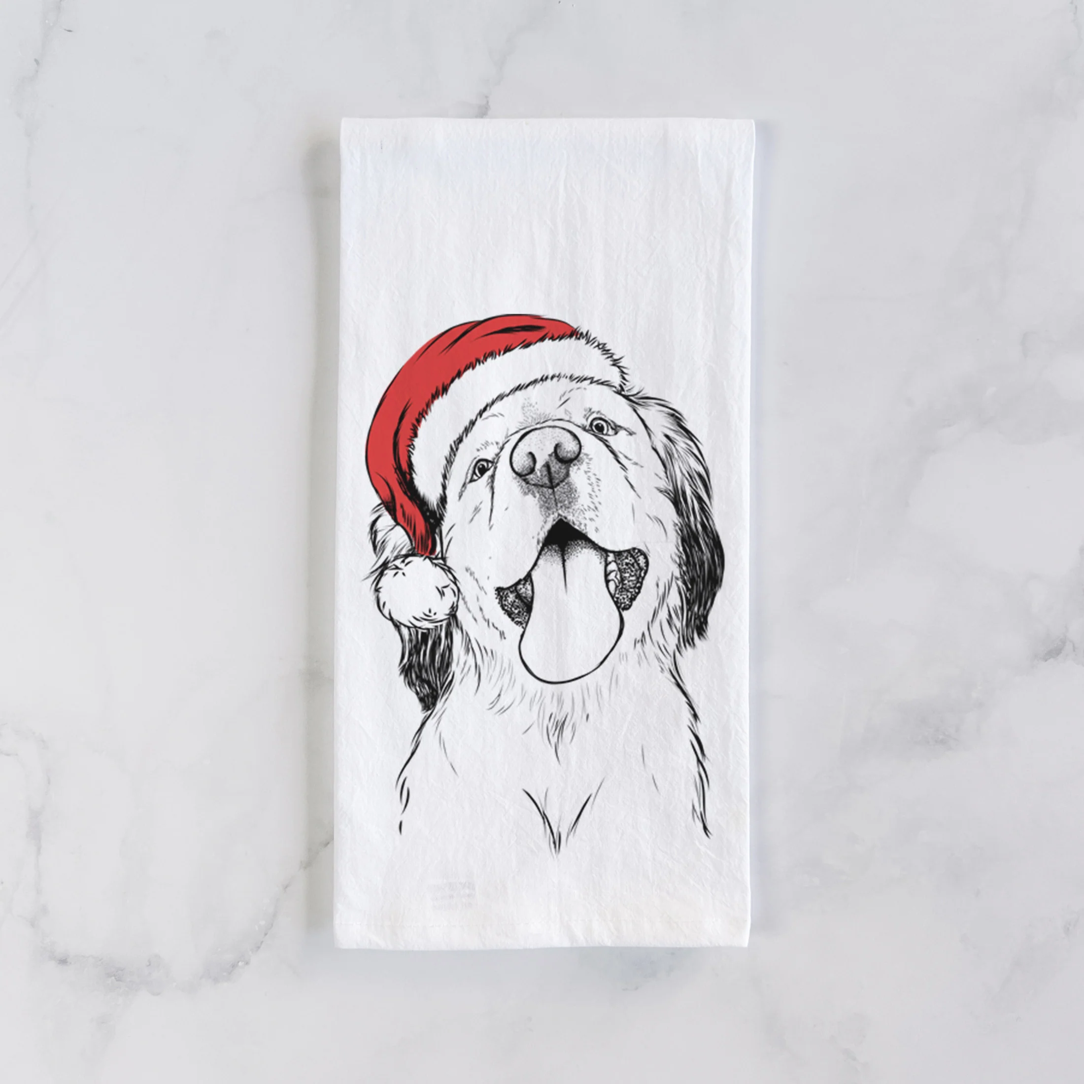Sven the Double Merle Spaniel Aussie Mix Tea Towel - Image 2