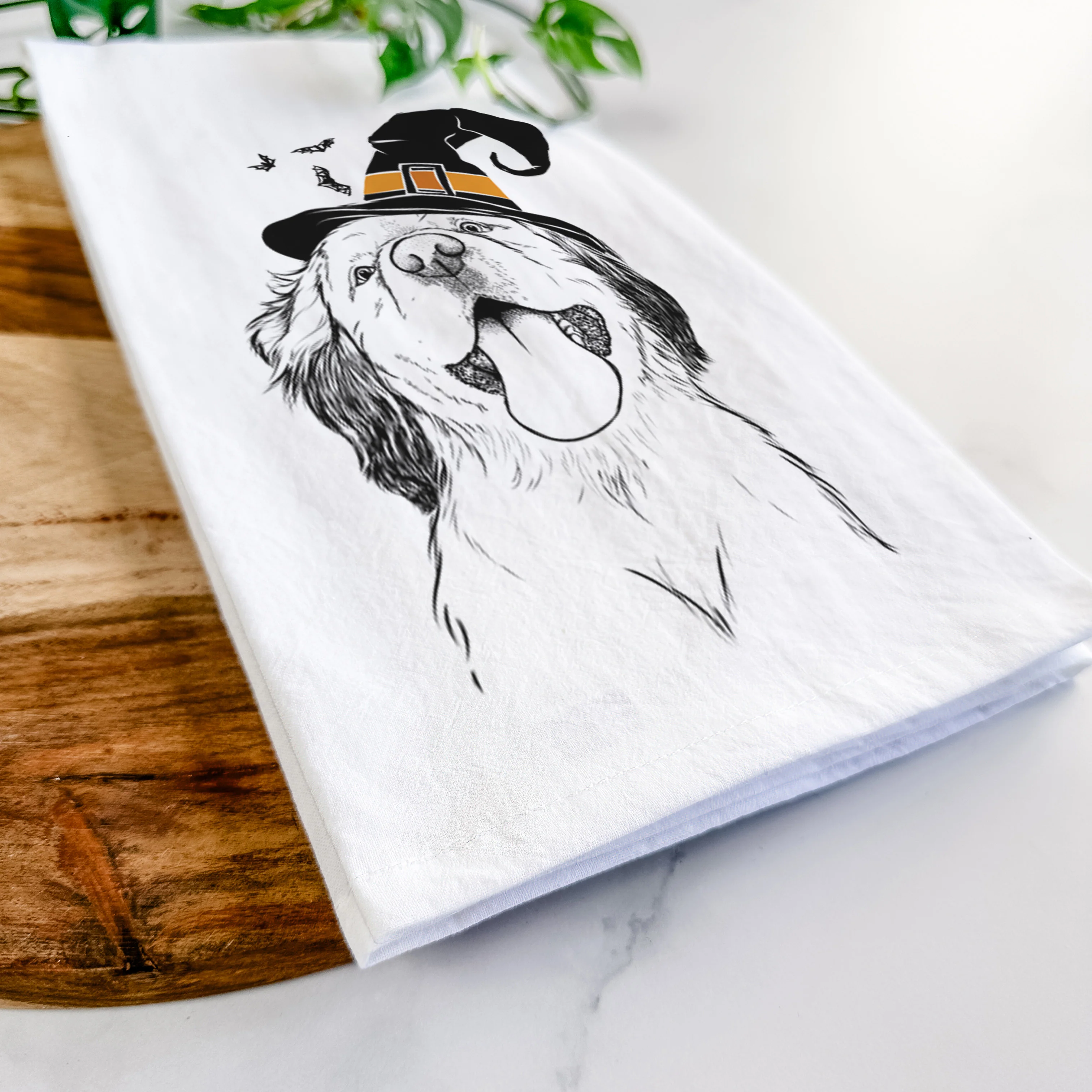 Sven the Double Merle Spaniel Aussie Mix Tea Towel - Image 8