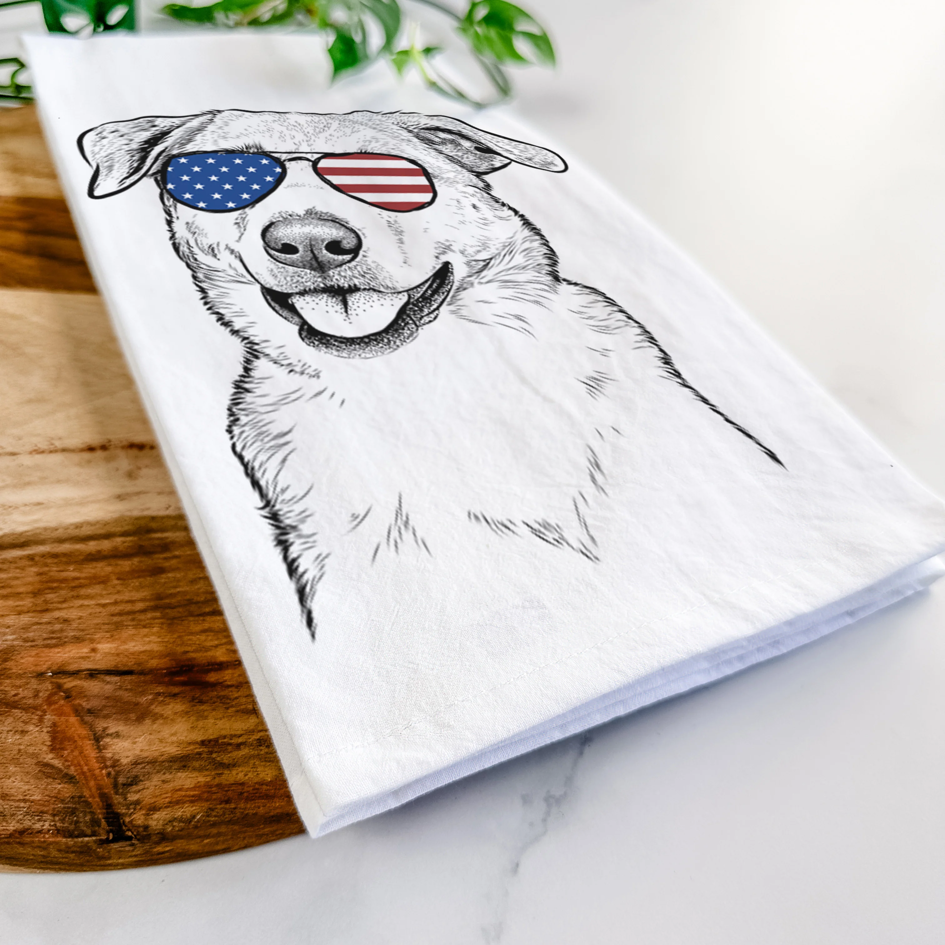 Sydney the Great Pyrenees Australian Shepherd Mix Tea Towel - Image 12