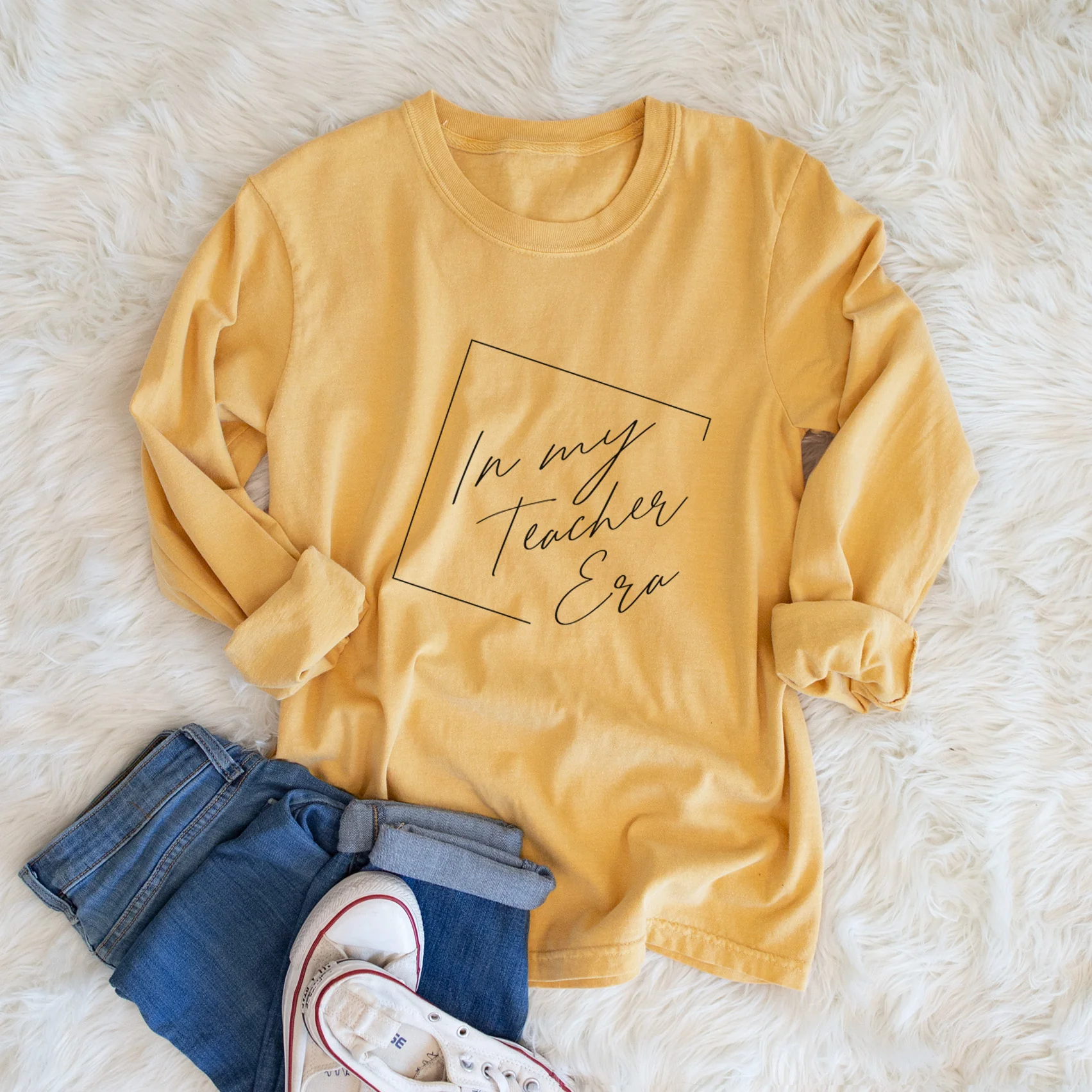 In My Teacher Era - Men's Heavyweight 100% Cotton Long Sleeve - Image 6