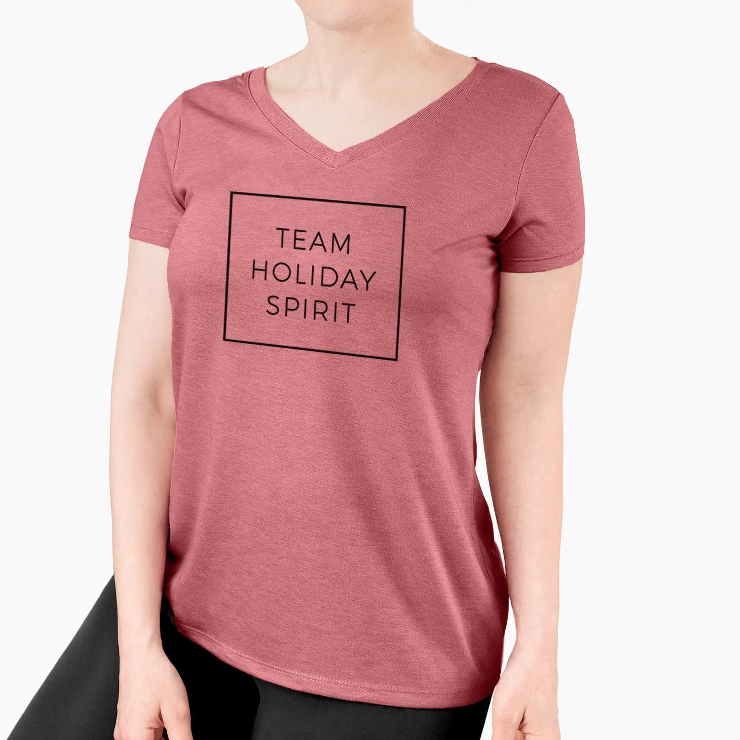 Team Holiday Spirit Boxed - Women's Perfect V-neck Shirt - Image 4