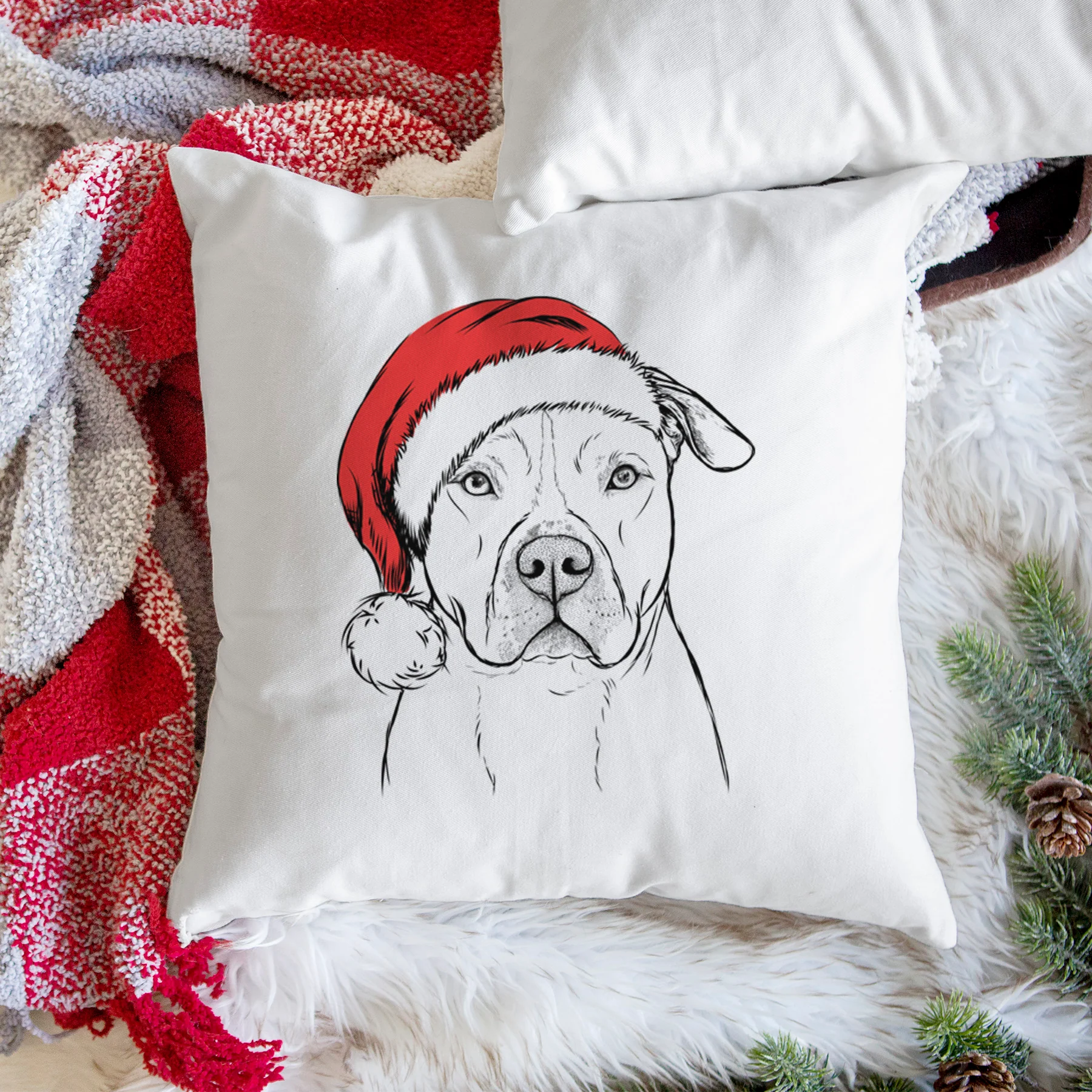 Teddy Jam the Pitbull - Throw Pillow Cover - Image 3