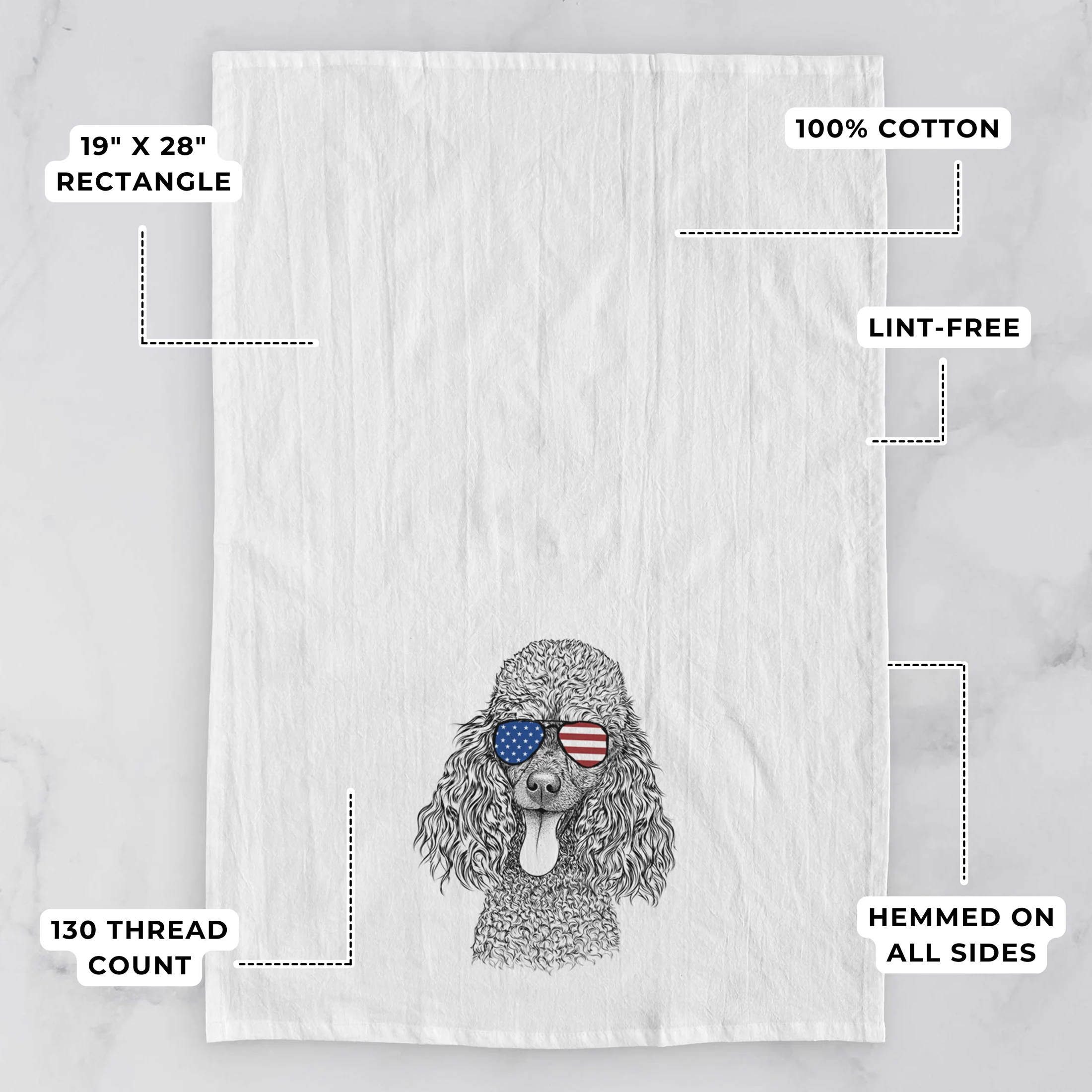 Teddy the Mini Poodle Tea Towel - Image 3