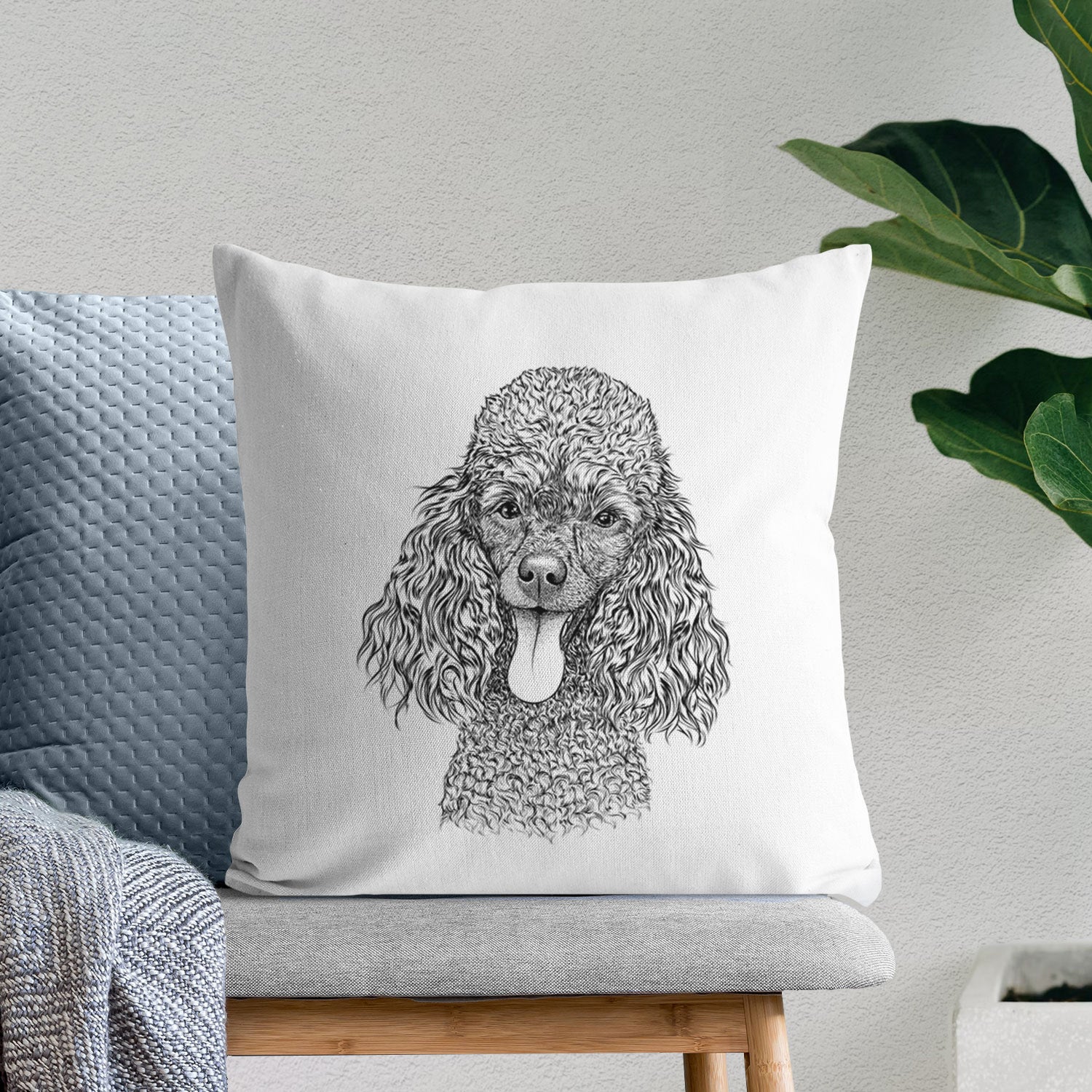 Teddy the Mini Poodle - Throw Pillow Cover - Image 6