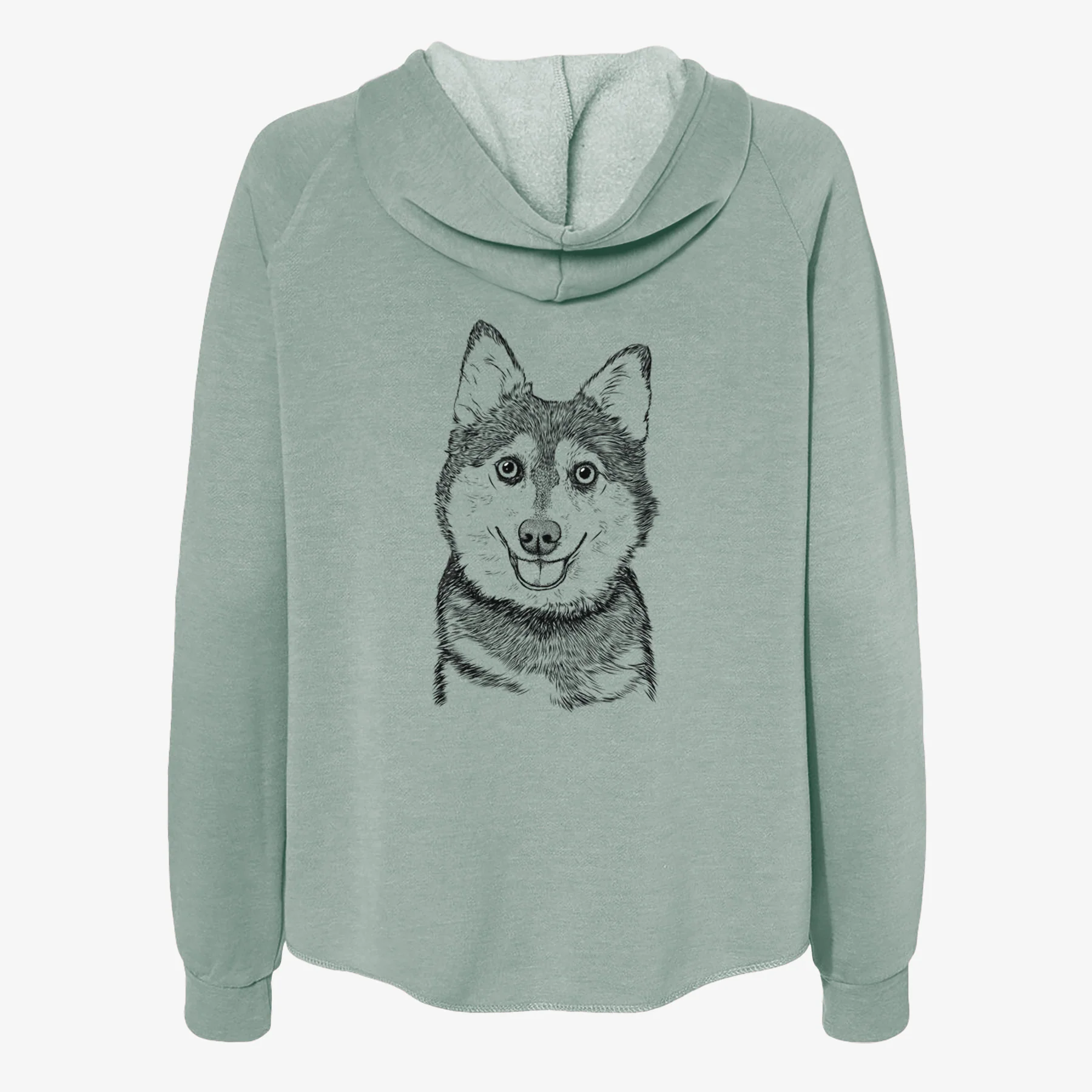Tellie the Alaskan Klee Kai - Women's Cali Wave Zip-Up Sweatshirt - Image 4