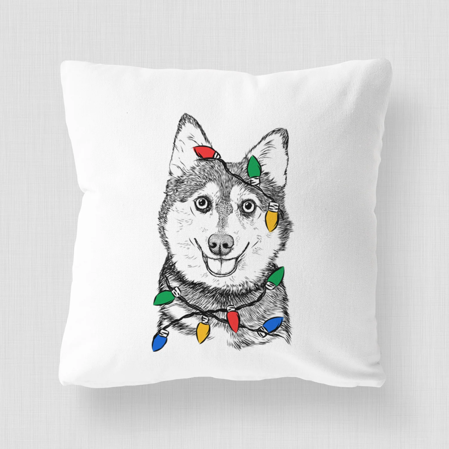 Tellie the Alaskan Klee Kai - Throw Pillow Cover - Image 4