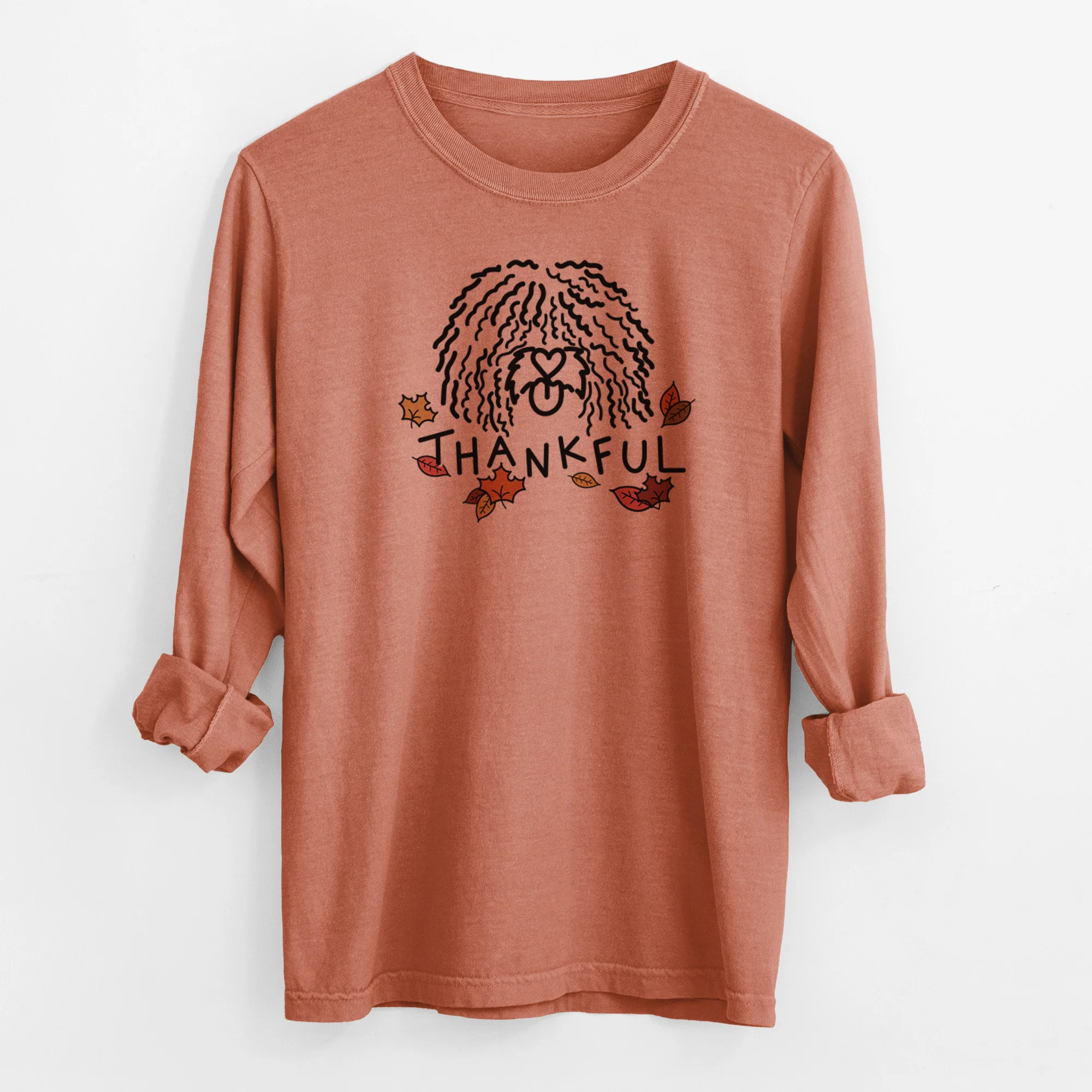 Thankful Spanish Water Dog - Alba - Men's Heavyweight 100% Cotton Long Sleeve - Image 14