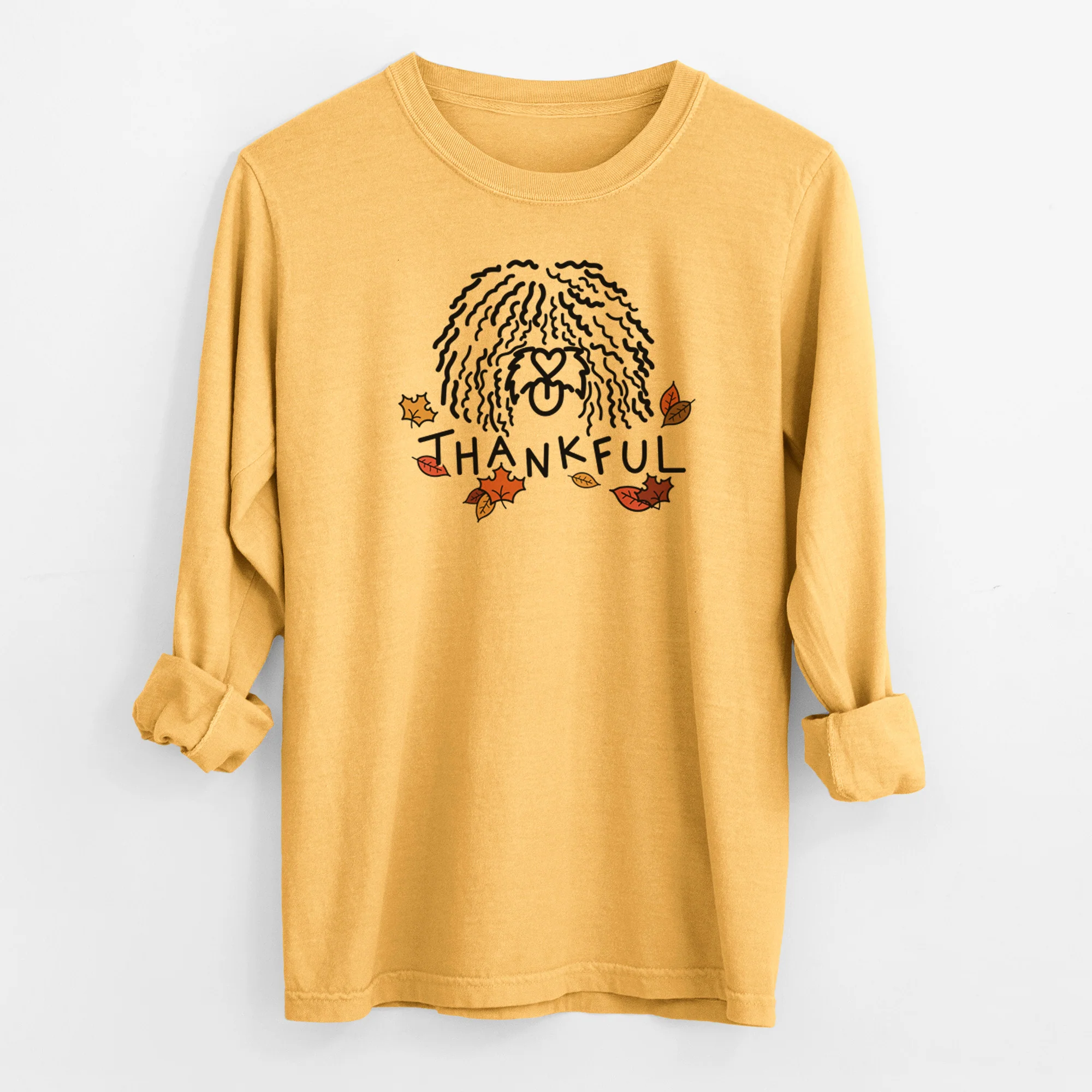 Thankful Spanish Water Dog - Alba - Men's Heavyweight 100% Cotton Long Sleeve - Image 3