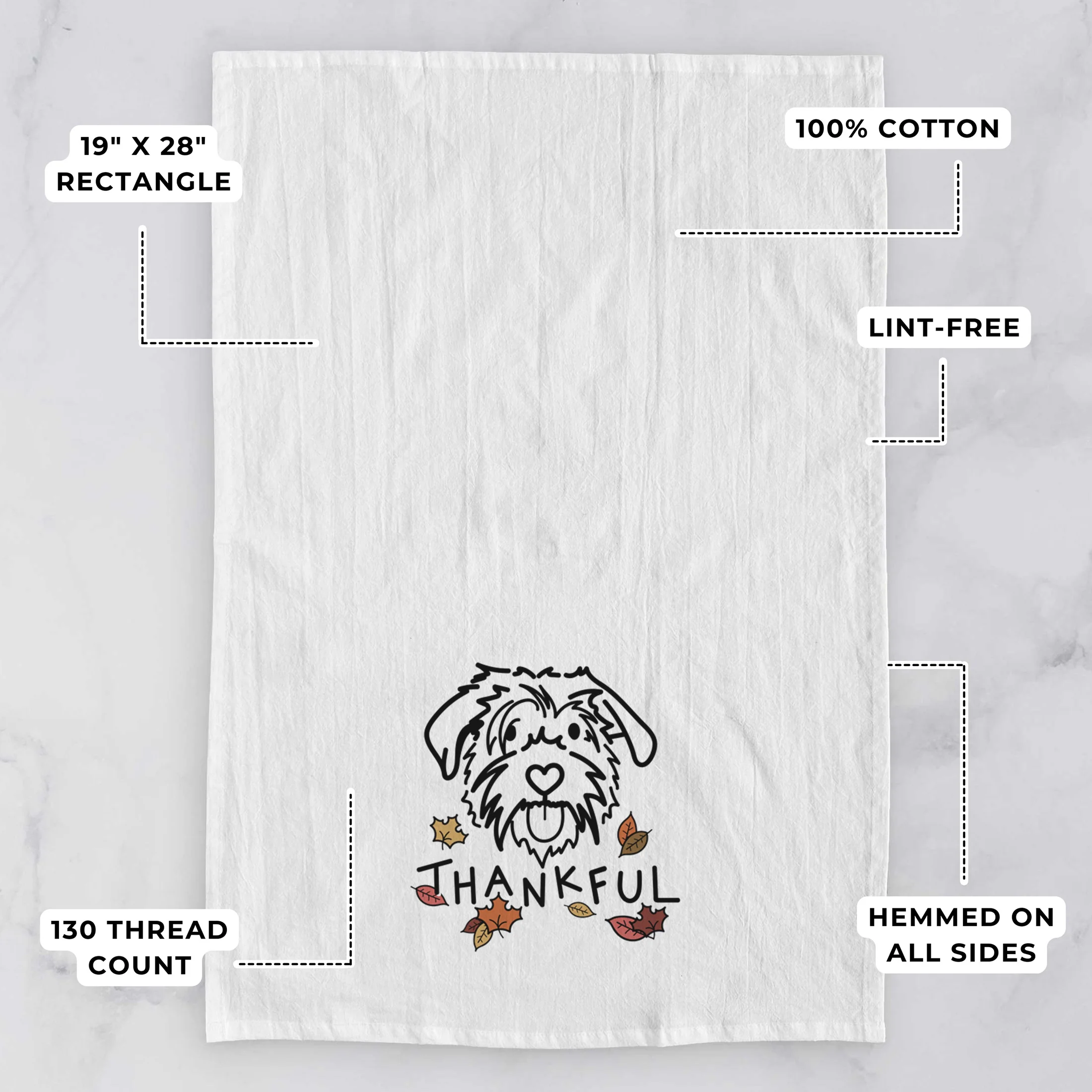Thankful Scottish Terrier Border Collie Mix - Amal - Tea Towel - Image 3