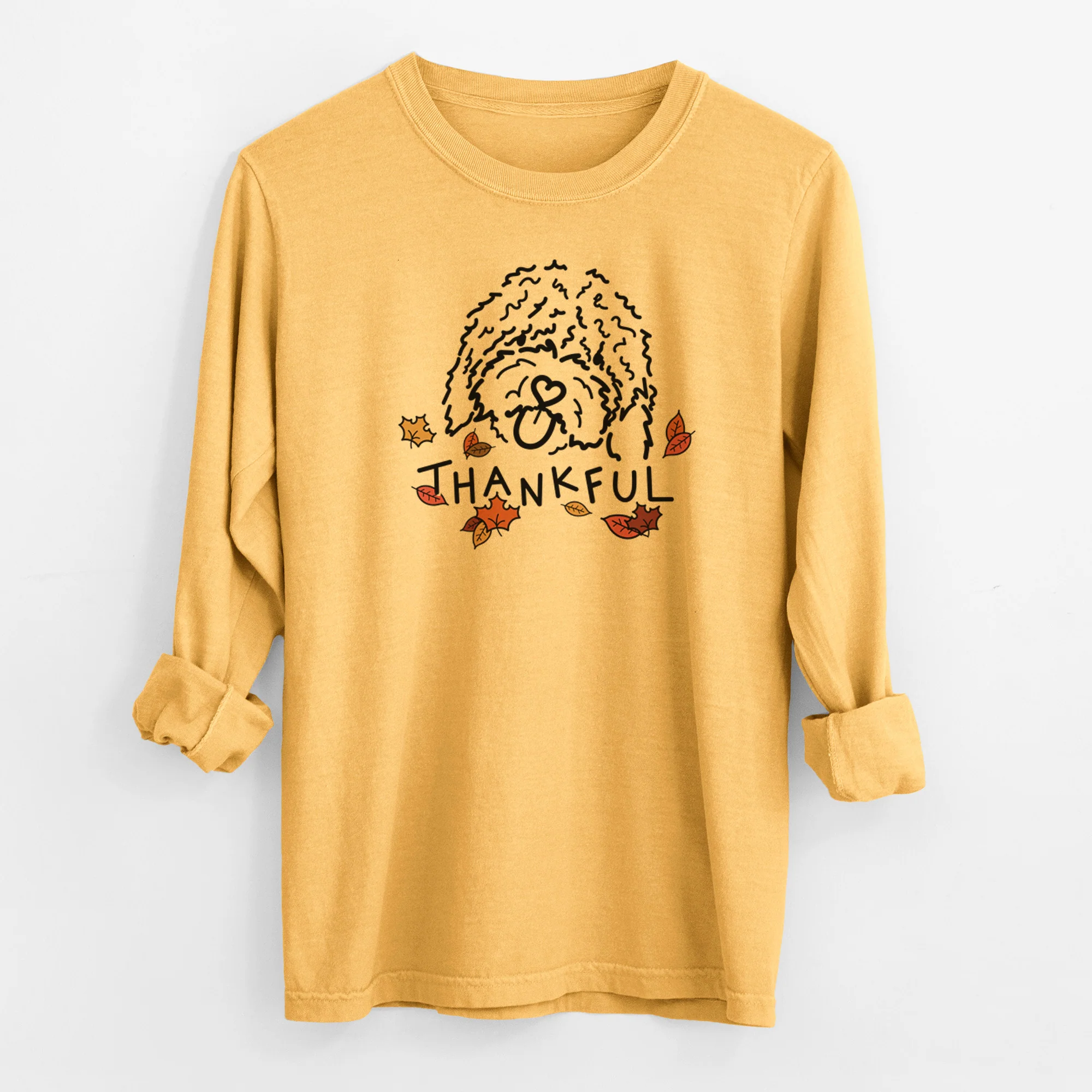 Thankful Spanish Water Dog - Antonio - Men's Heavyweight 100% Cotton Long Sleeve - Image 3