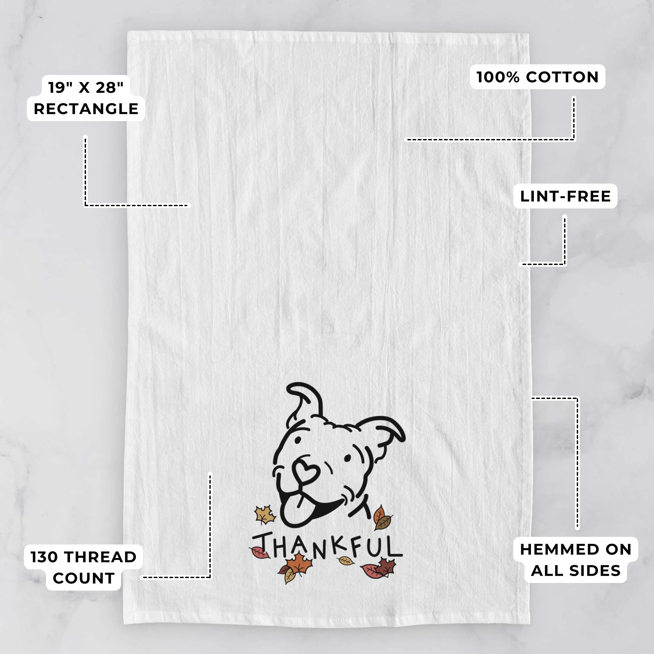 Thankful Pitbull - Arlo - Tea Towel - Image 3