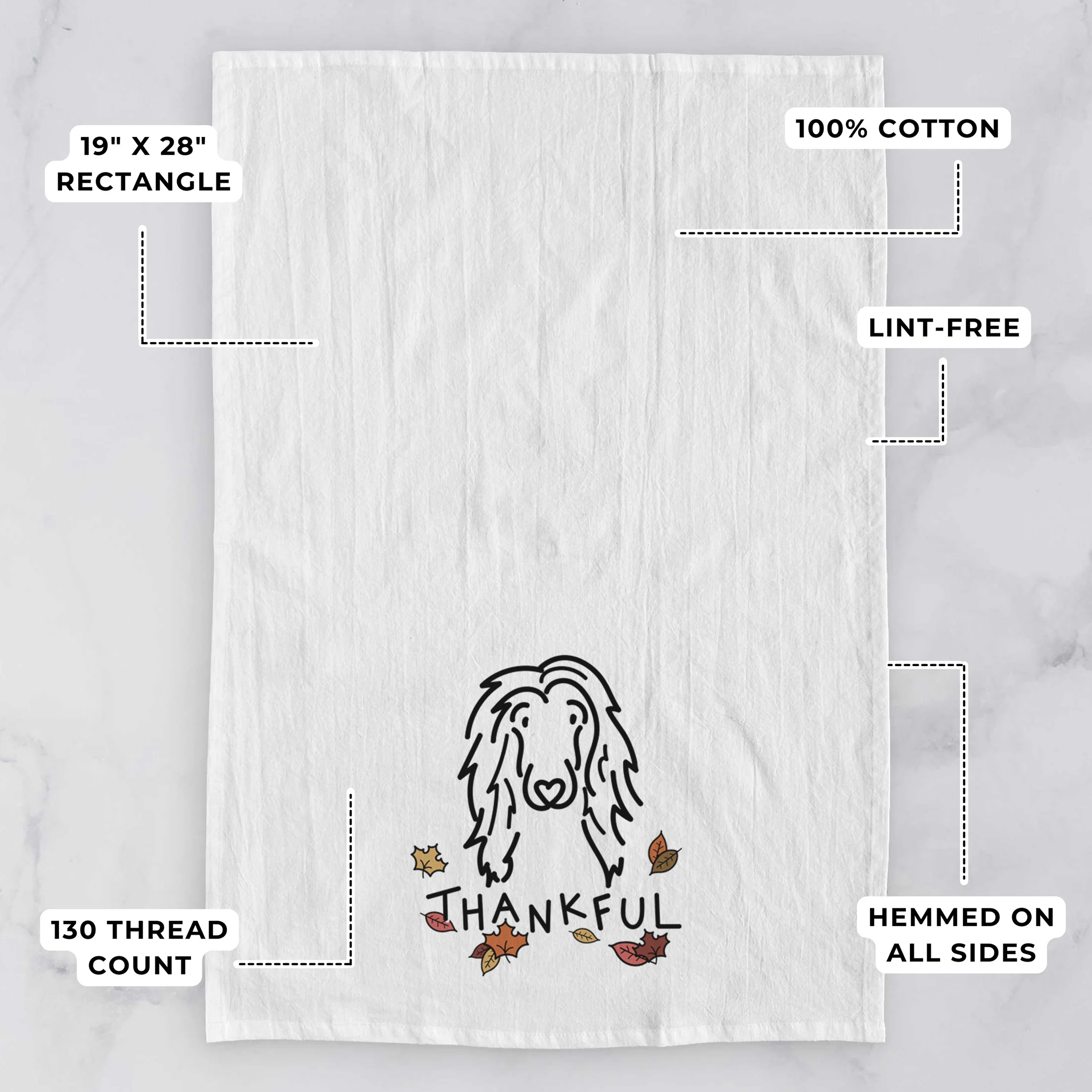 Thankful Afghan Hound - Asher - Tea Towel - Image 3