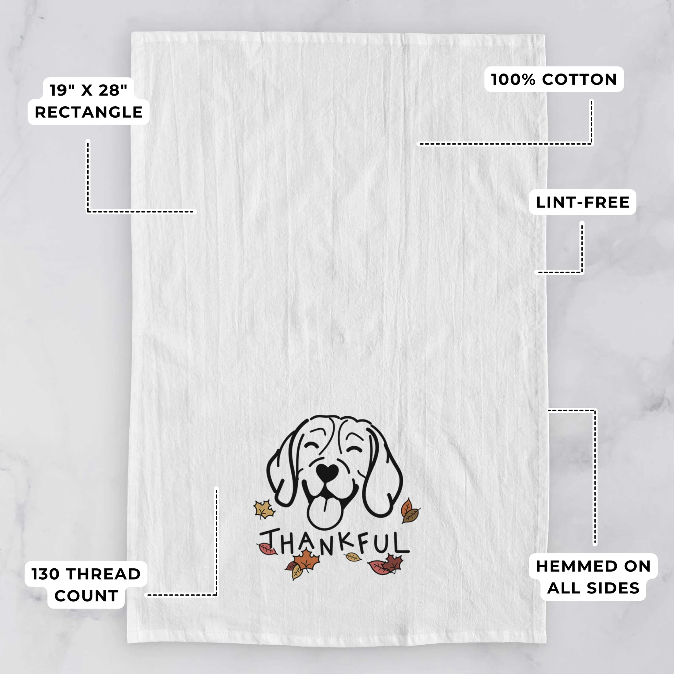 Thankful Beagle - Tea Towel - Image 3