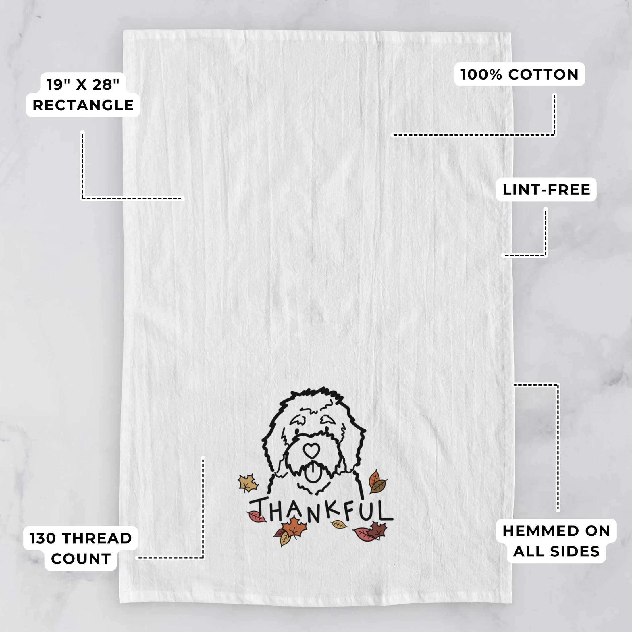 Thankful Bernedoodle - Tea Towel - Image 3