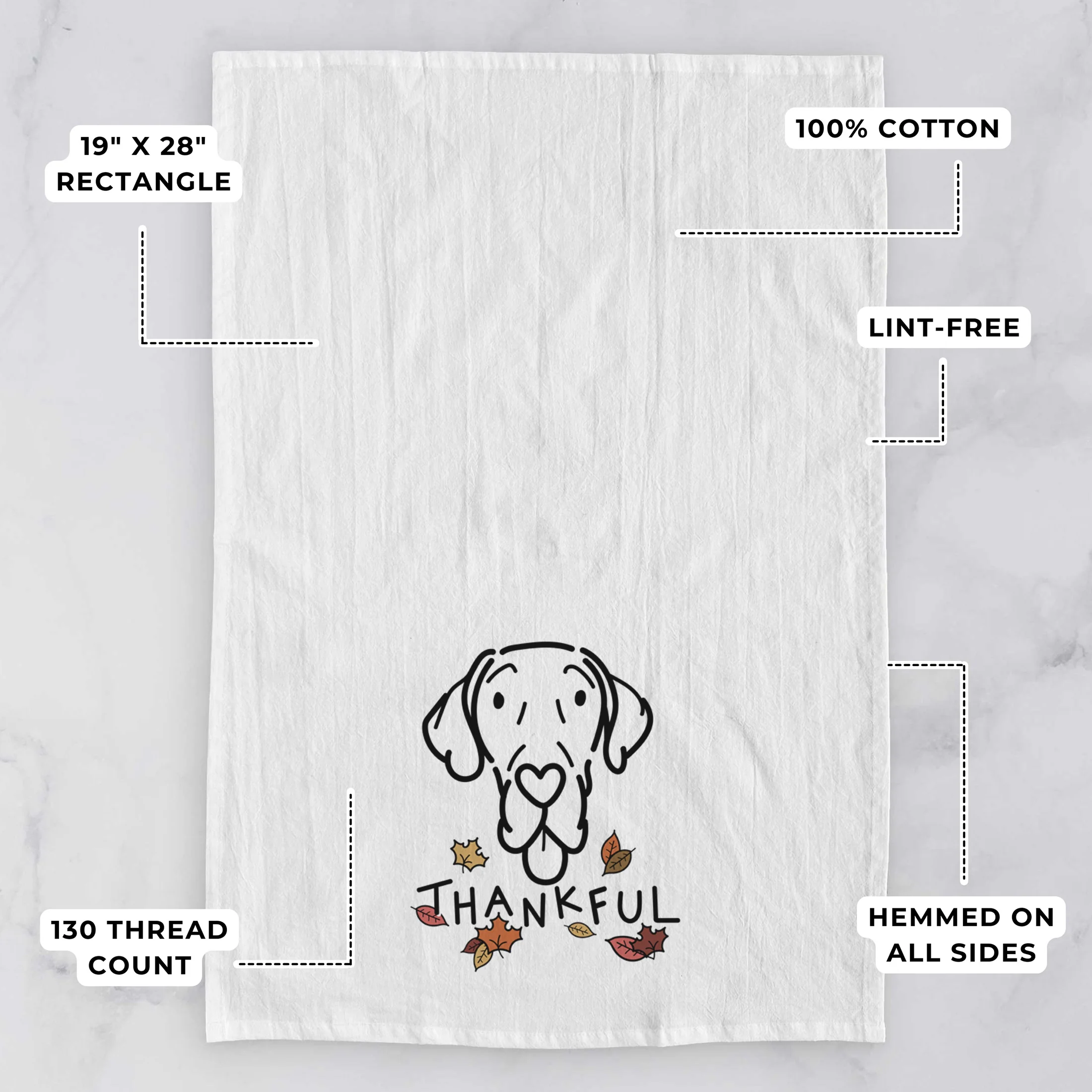 Thankful Great Dane - Bruce - Tea Towel - Image 3