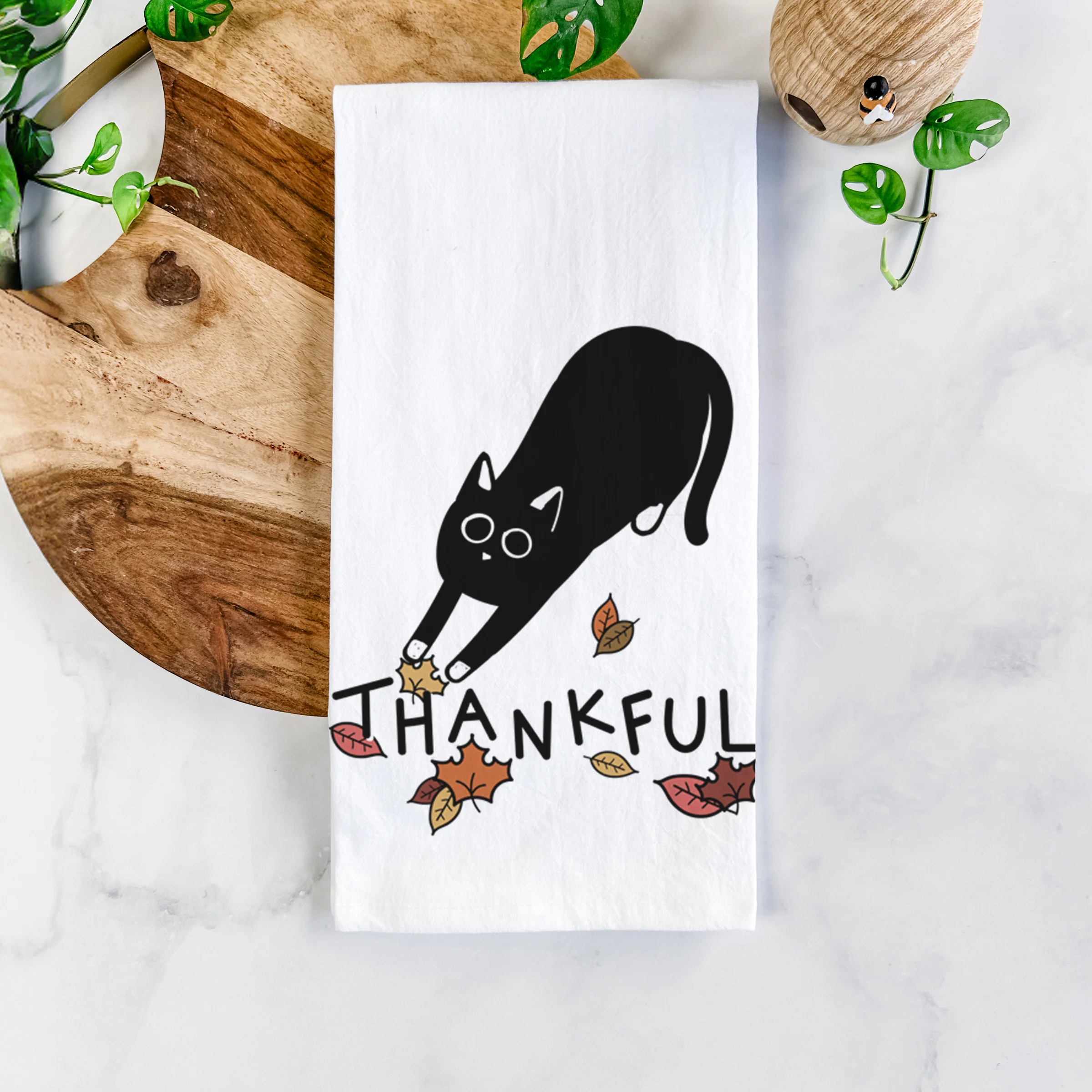Thankful Black Cat - Bug - Tea Towel - Image 5