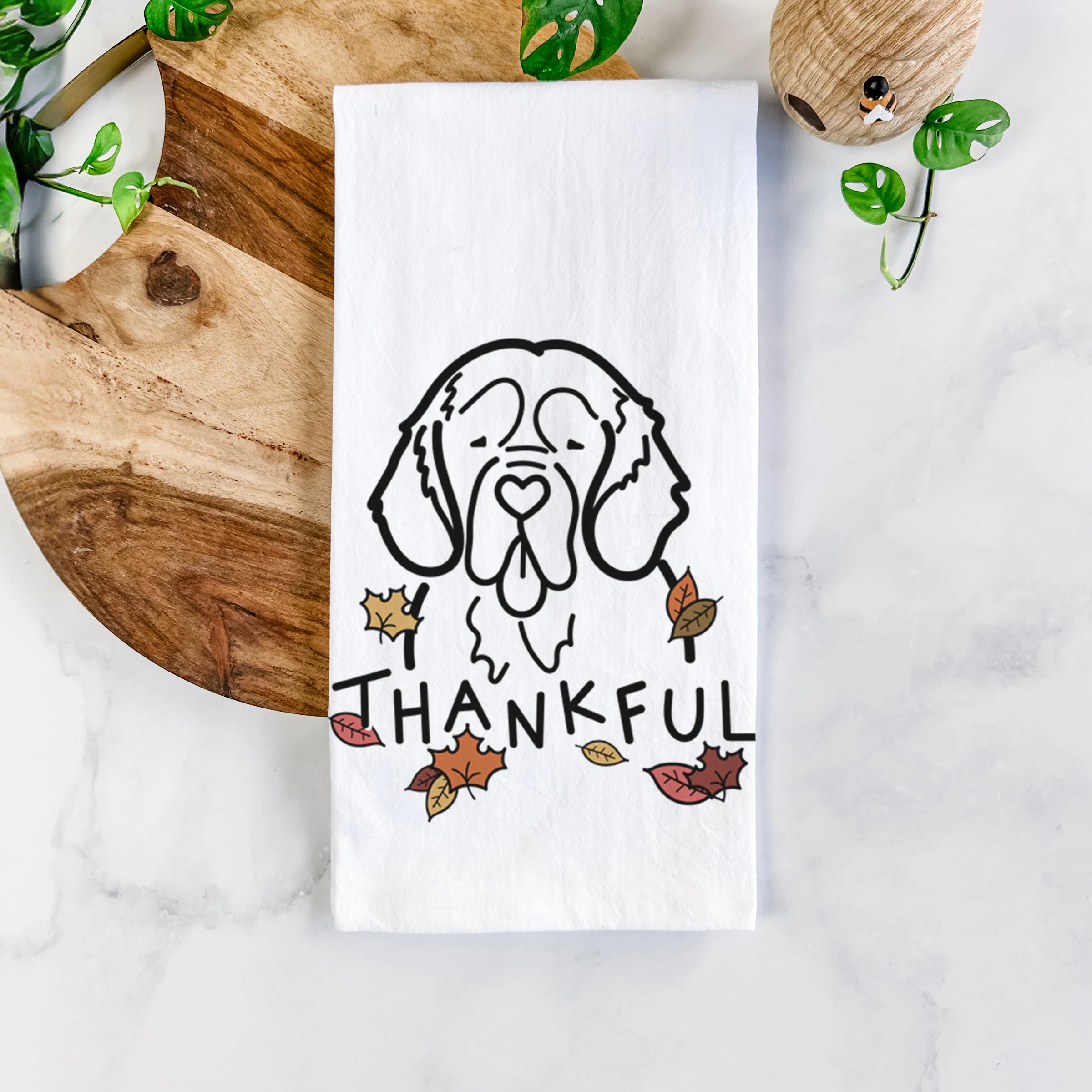Thankful Clumber Spaniel - Tea Towel - Image 5