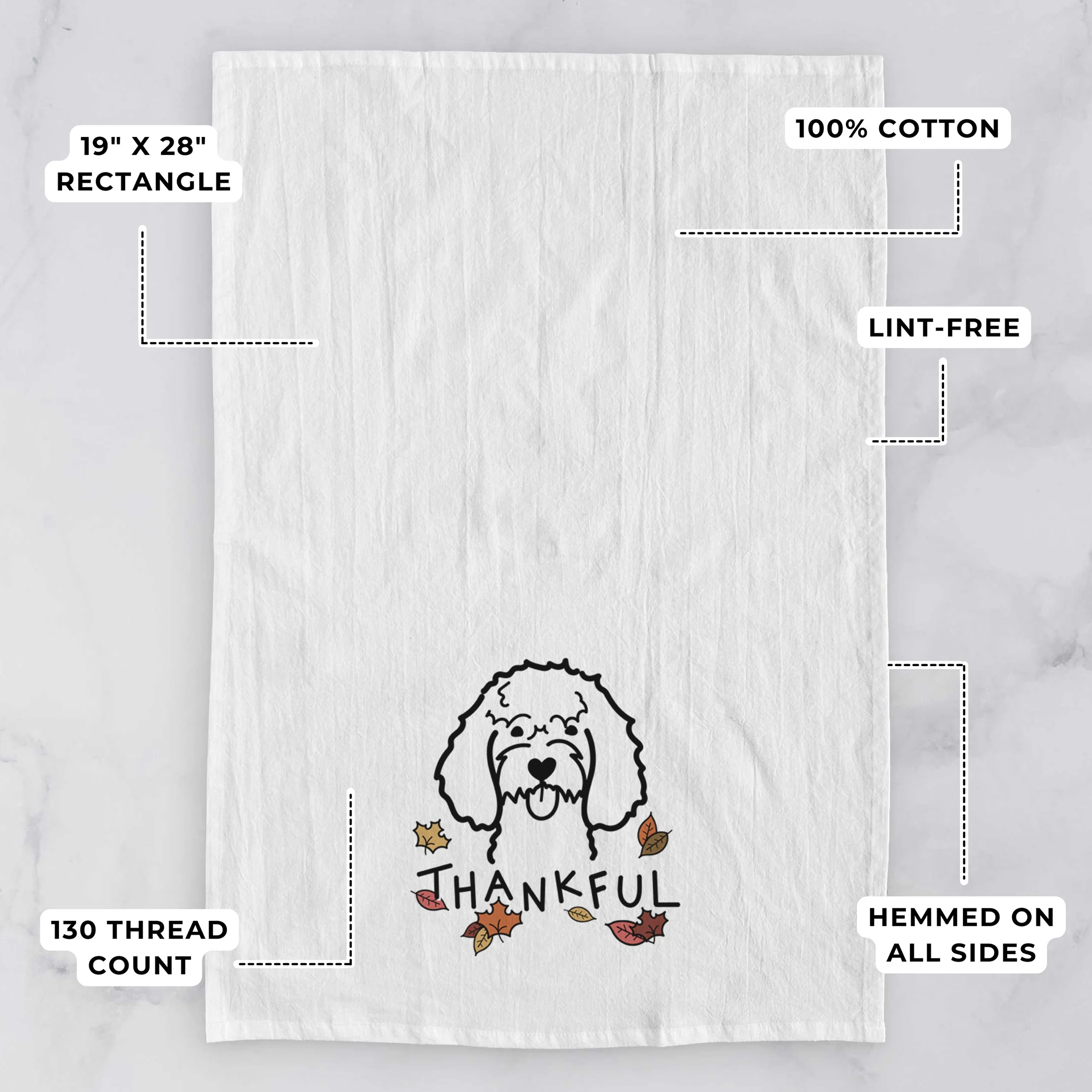 Thankful Cockapoo - Tea Towel - Image 3