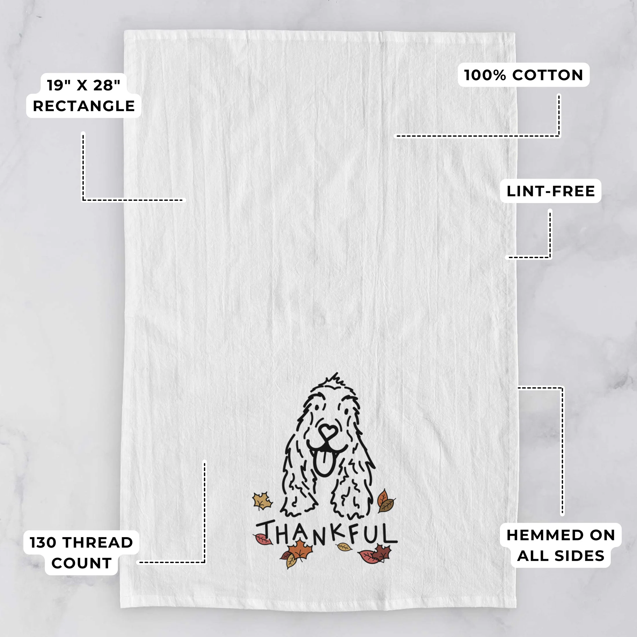 Thankful English Cocker Spaniel - Dolly - Tea Towel - Image 3