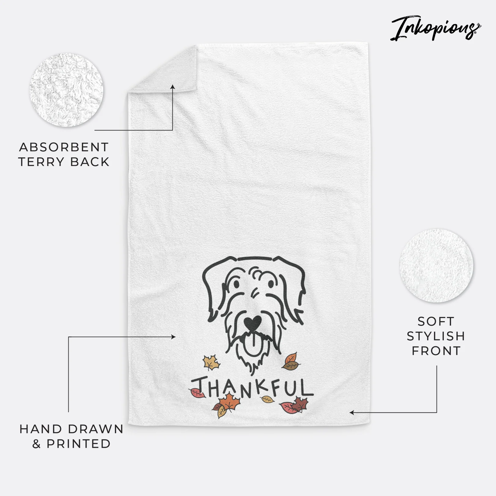 Thankful Doodle - Dug - Decorative Hand Towel - Image 5