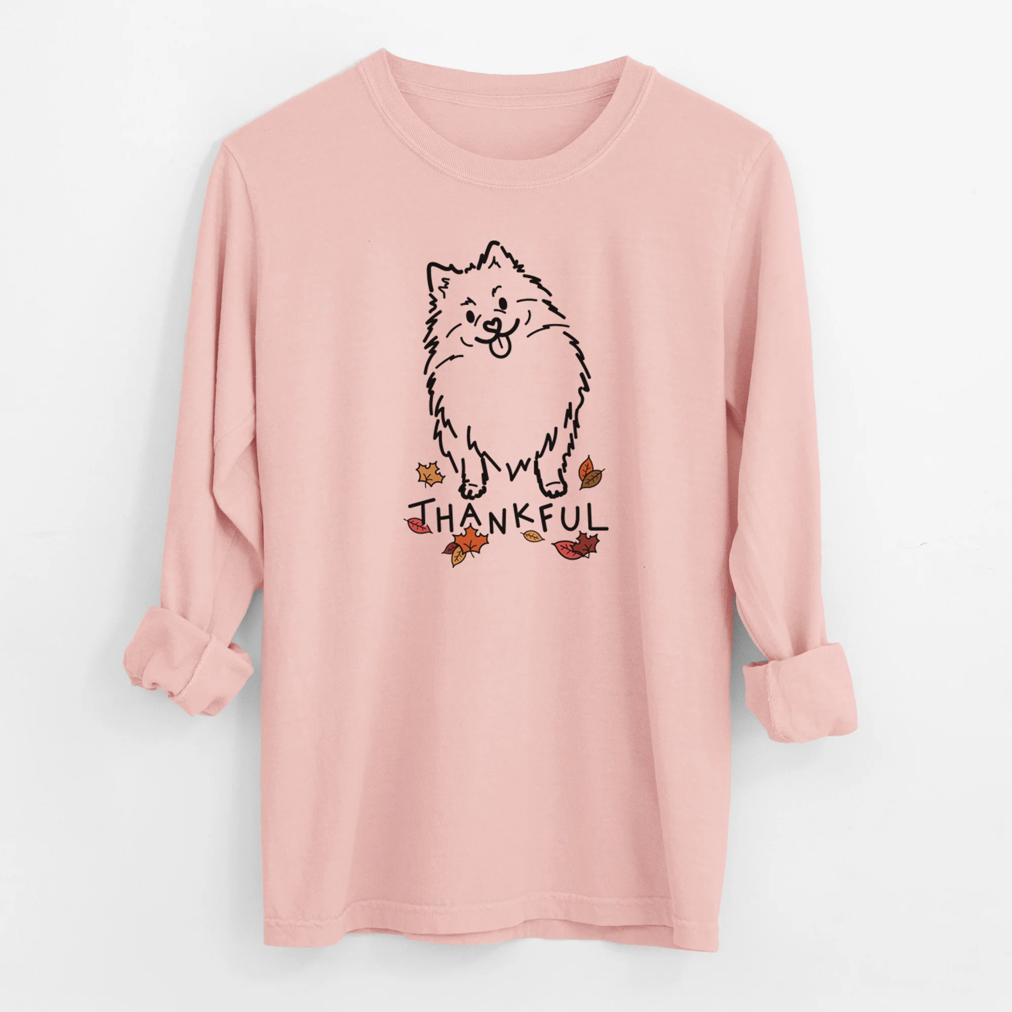 Thankful Pomeranian - Fern - Men's Heavyweight 100% Cotton Long Sleeve - Image 12