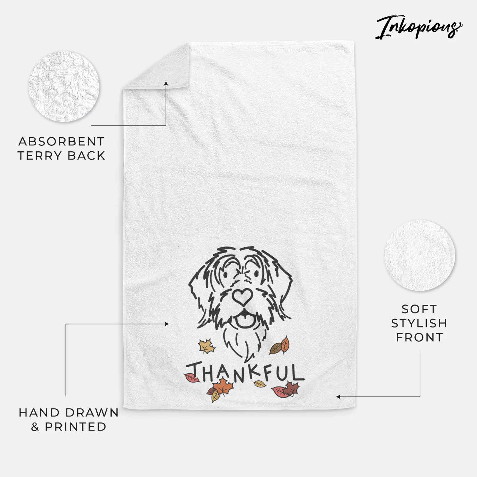 Thankful Wirehaird Pointing Griffon - Gary - Hand Towel - Image 4