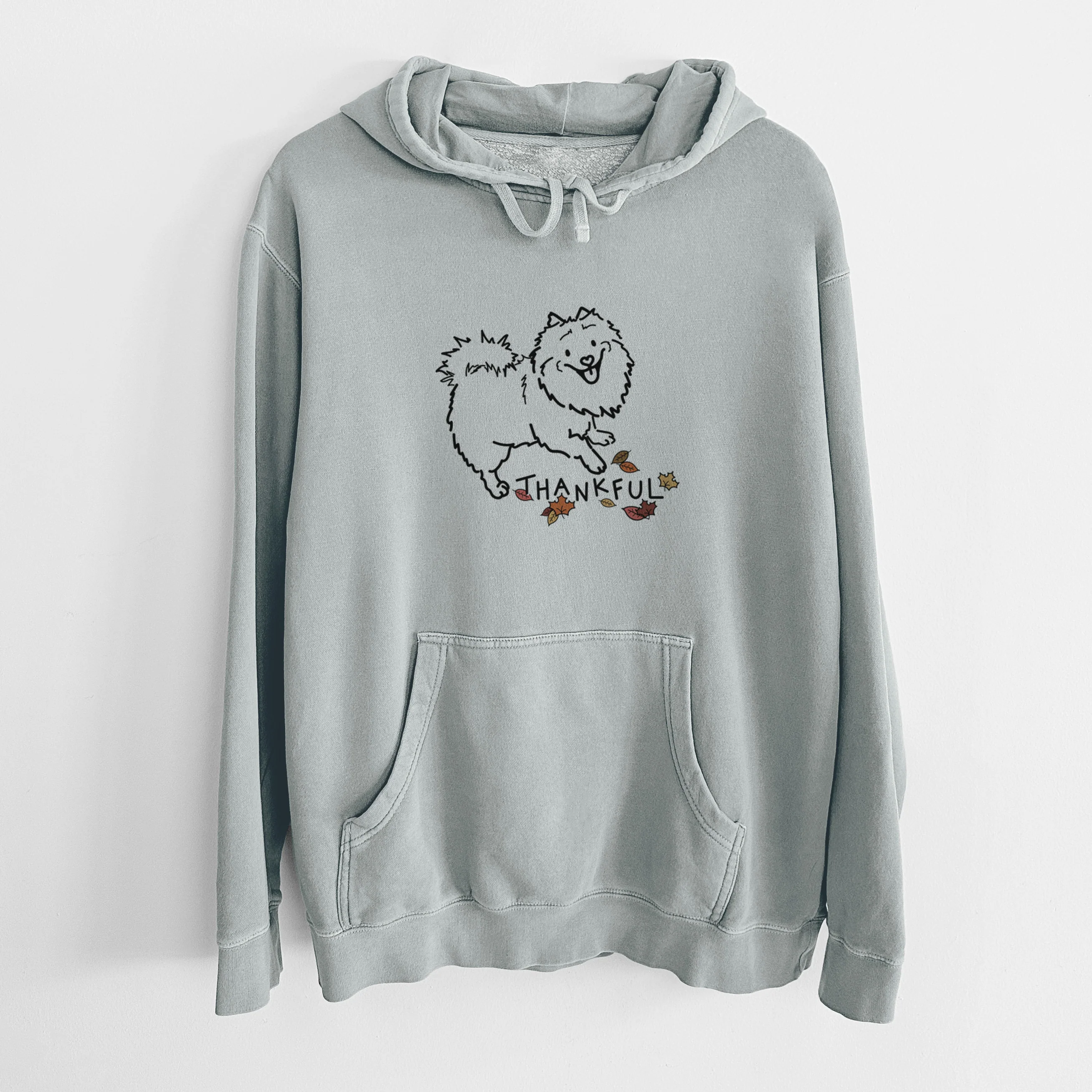 Thankful Pomeranian Mix - Goldie - Unisex Pigment Dyed Hoodie - Image 8